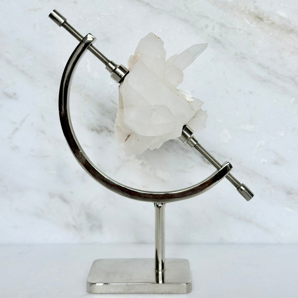 Clear Quartz + Chrome Arc Stand