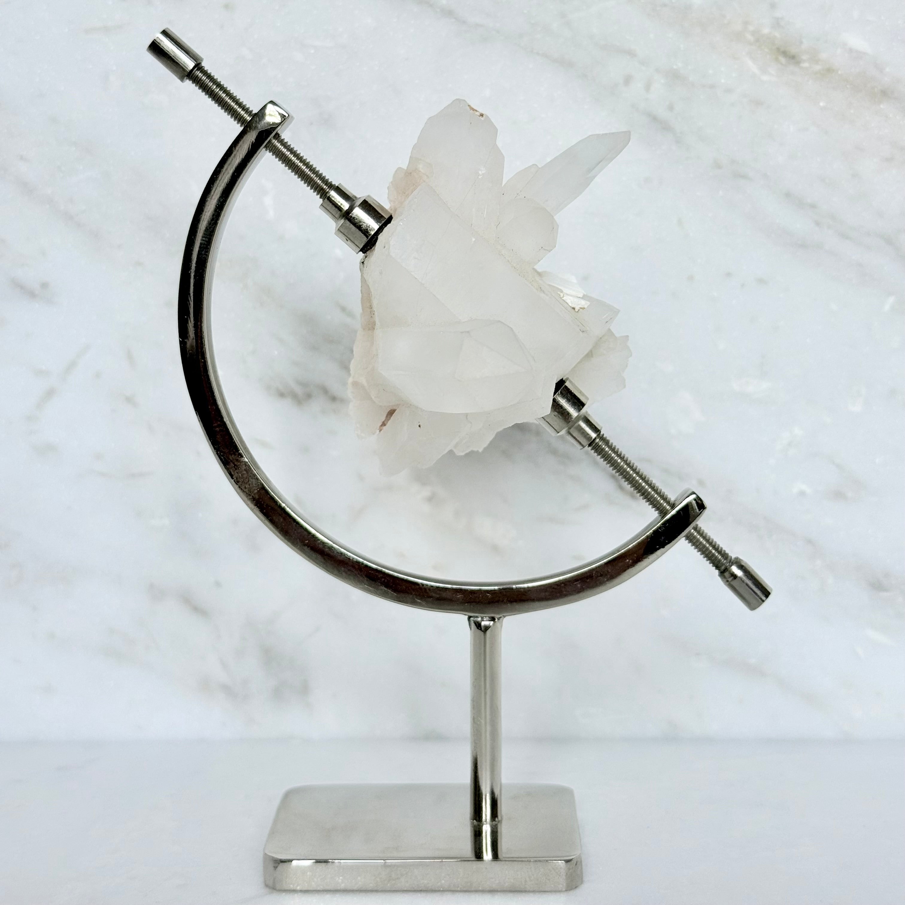 Clear Quartz + Chrome Arc Stand