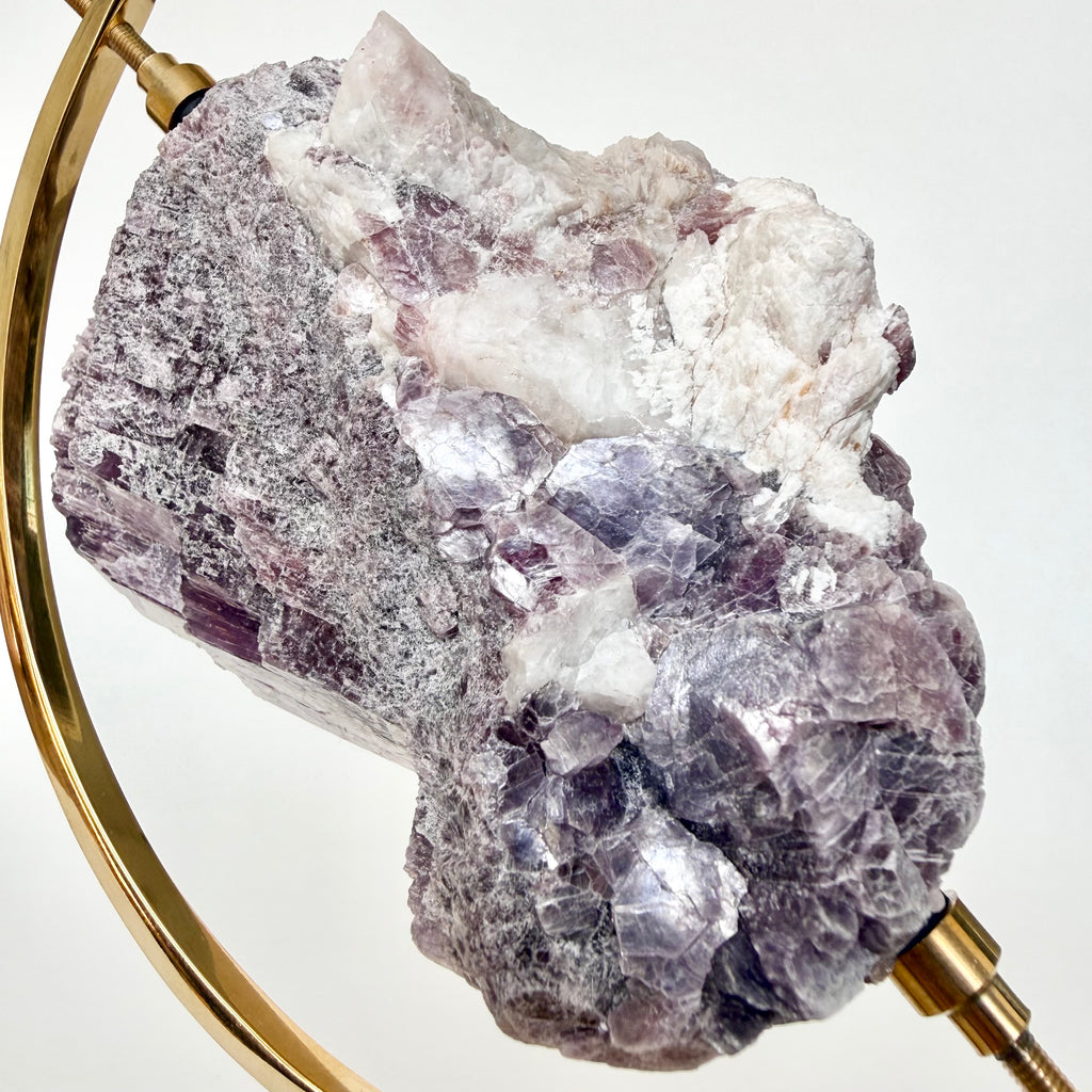 Lepidolite + Brass Arc Stand