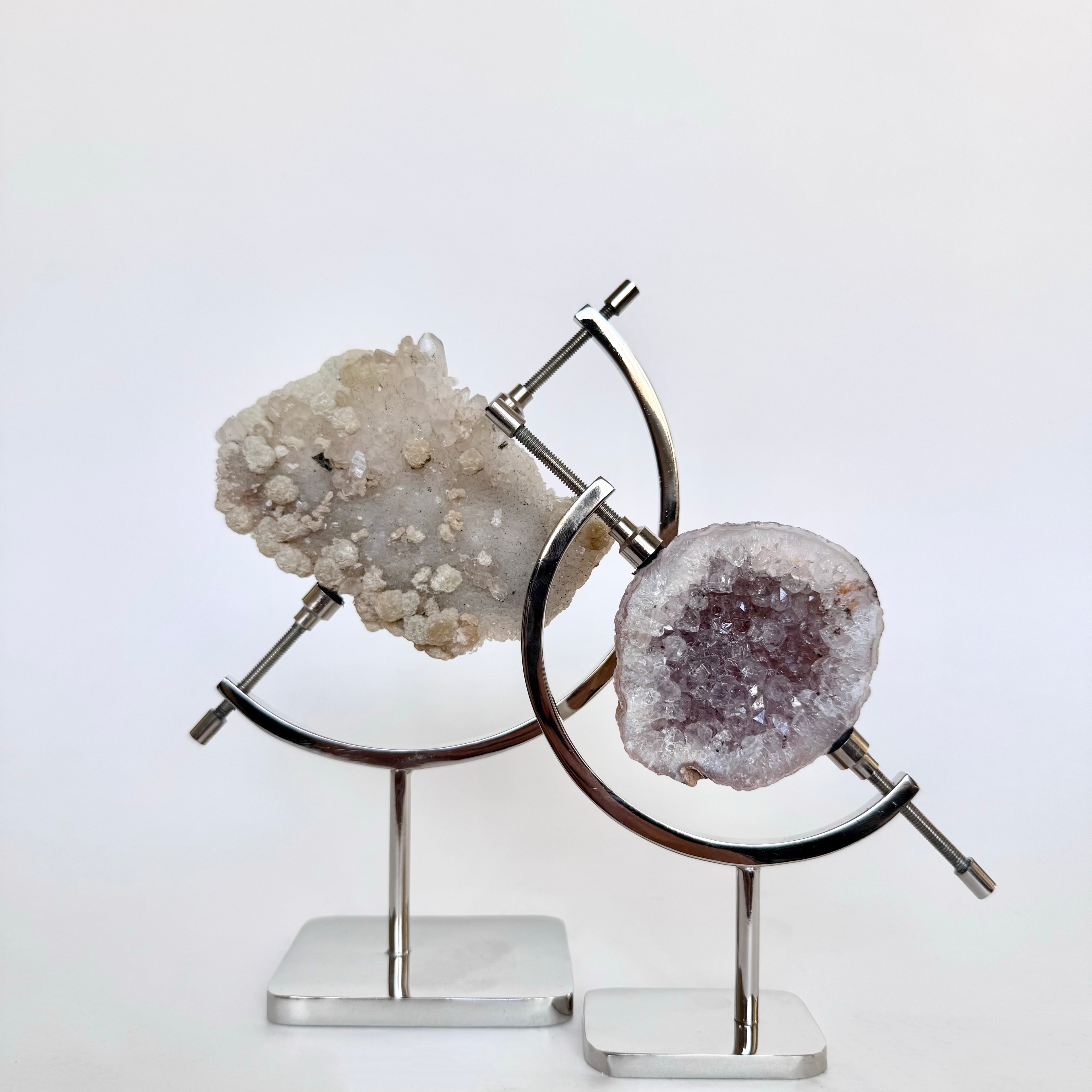 Calcite + Chrome Arc Stand