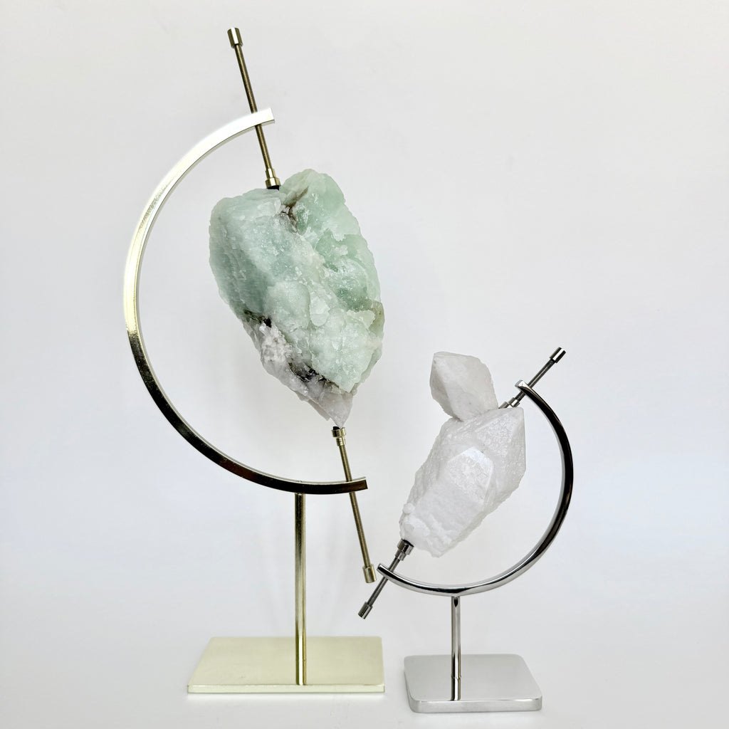 Milky Quartz + Chrome Arc Stand