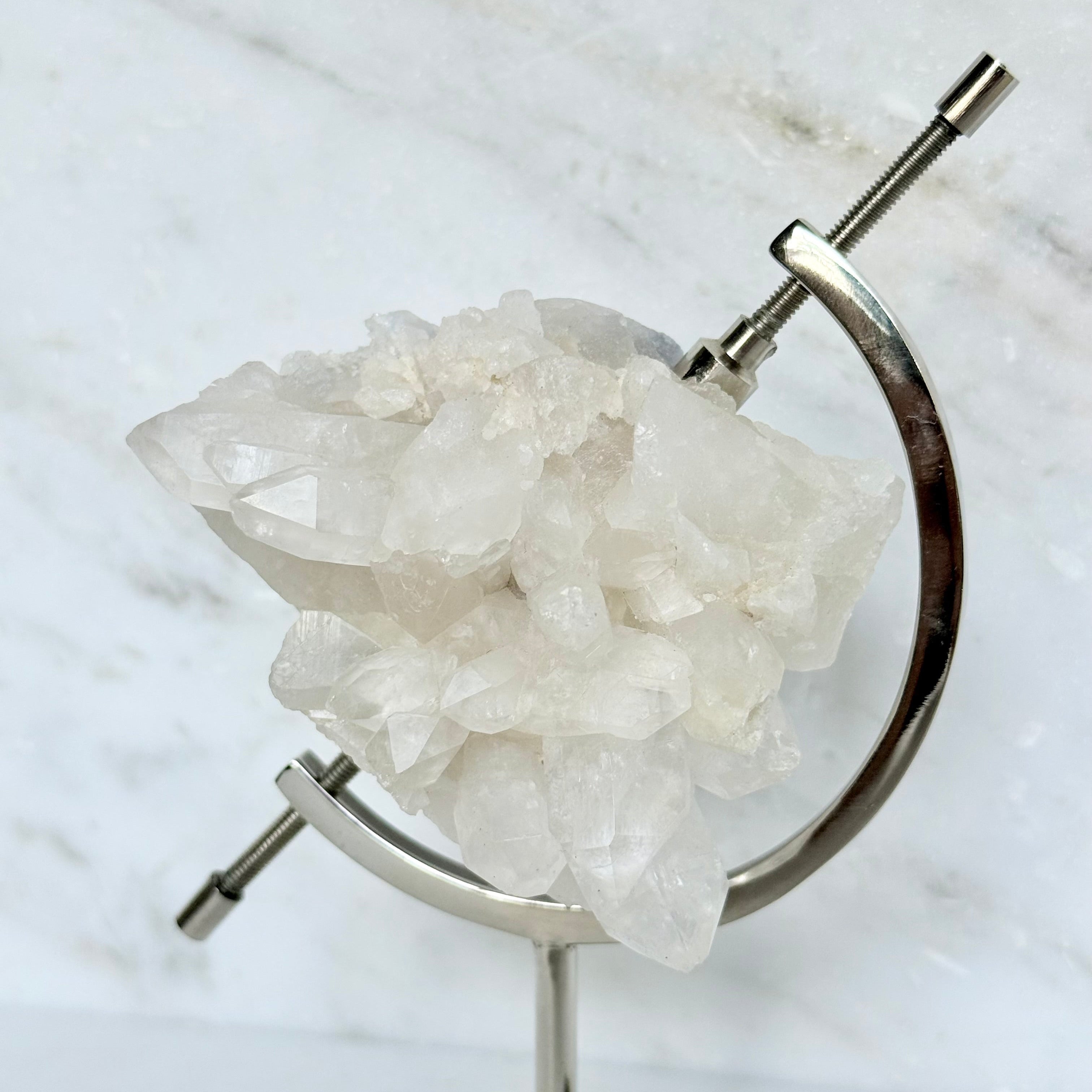 Clear Quartz + Chrome Arc Stand