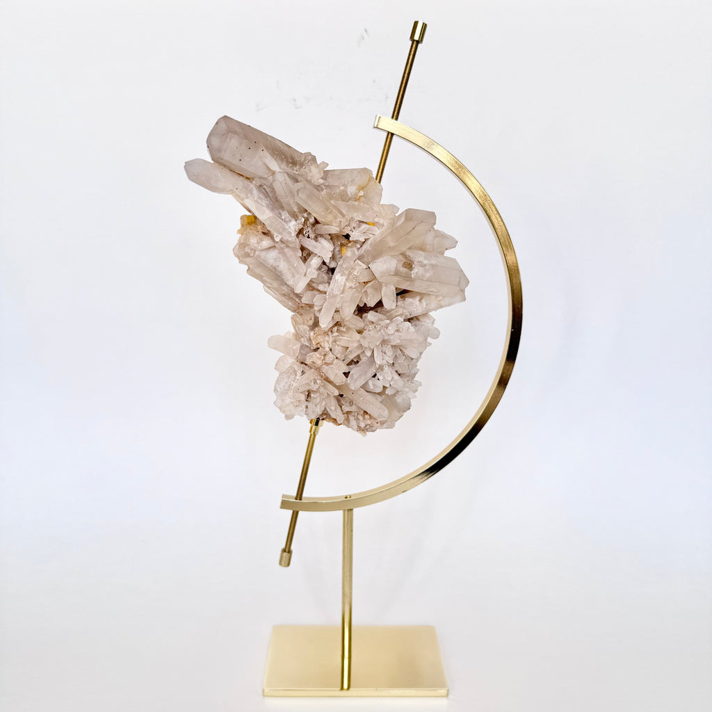 Quartz + Brass Arc Stand