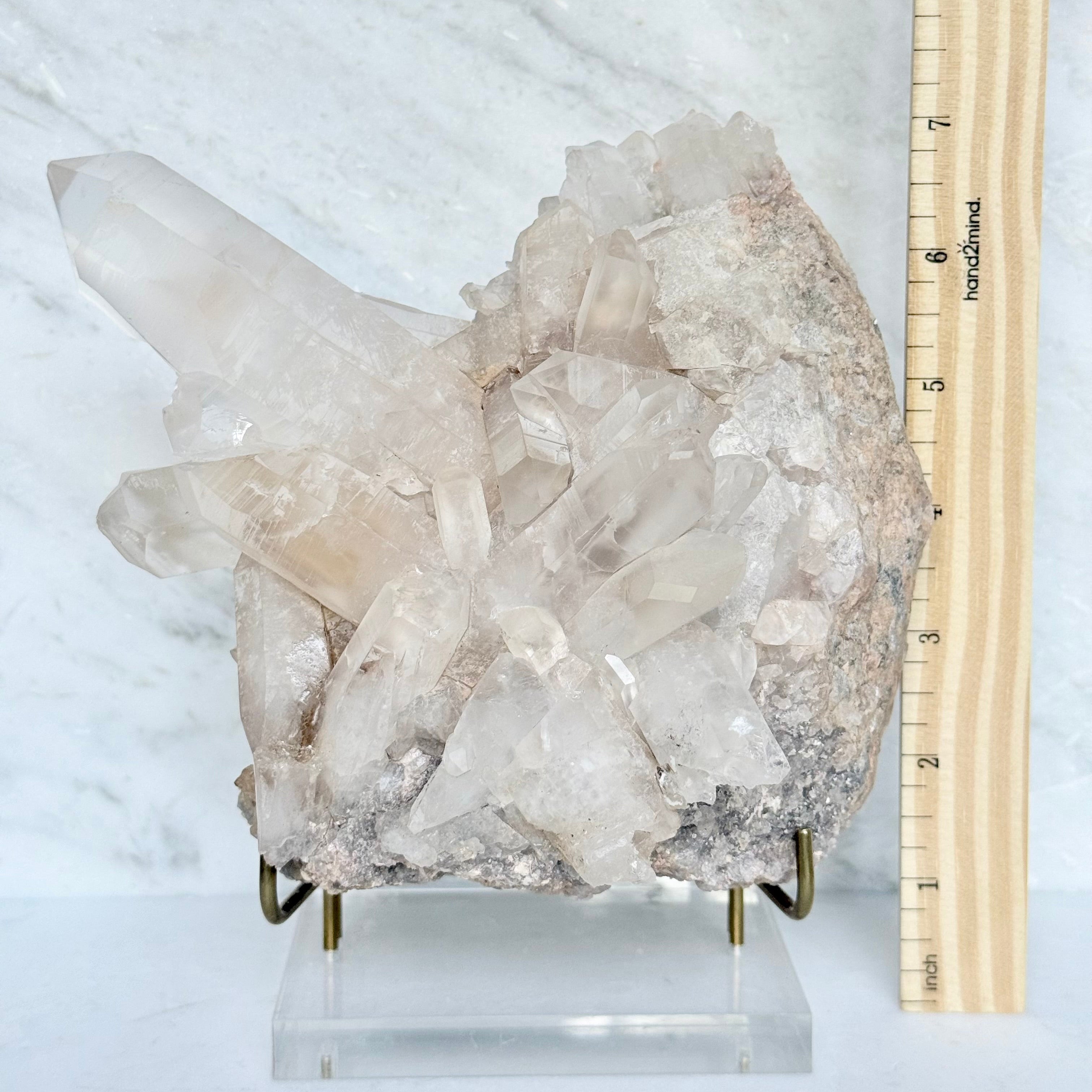 Clear Quartz + Acrylic/Brass Stand