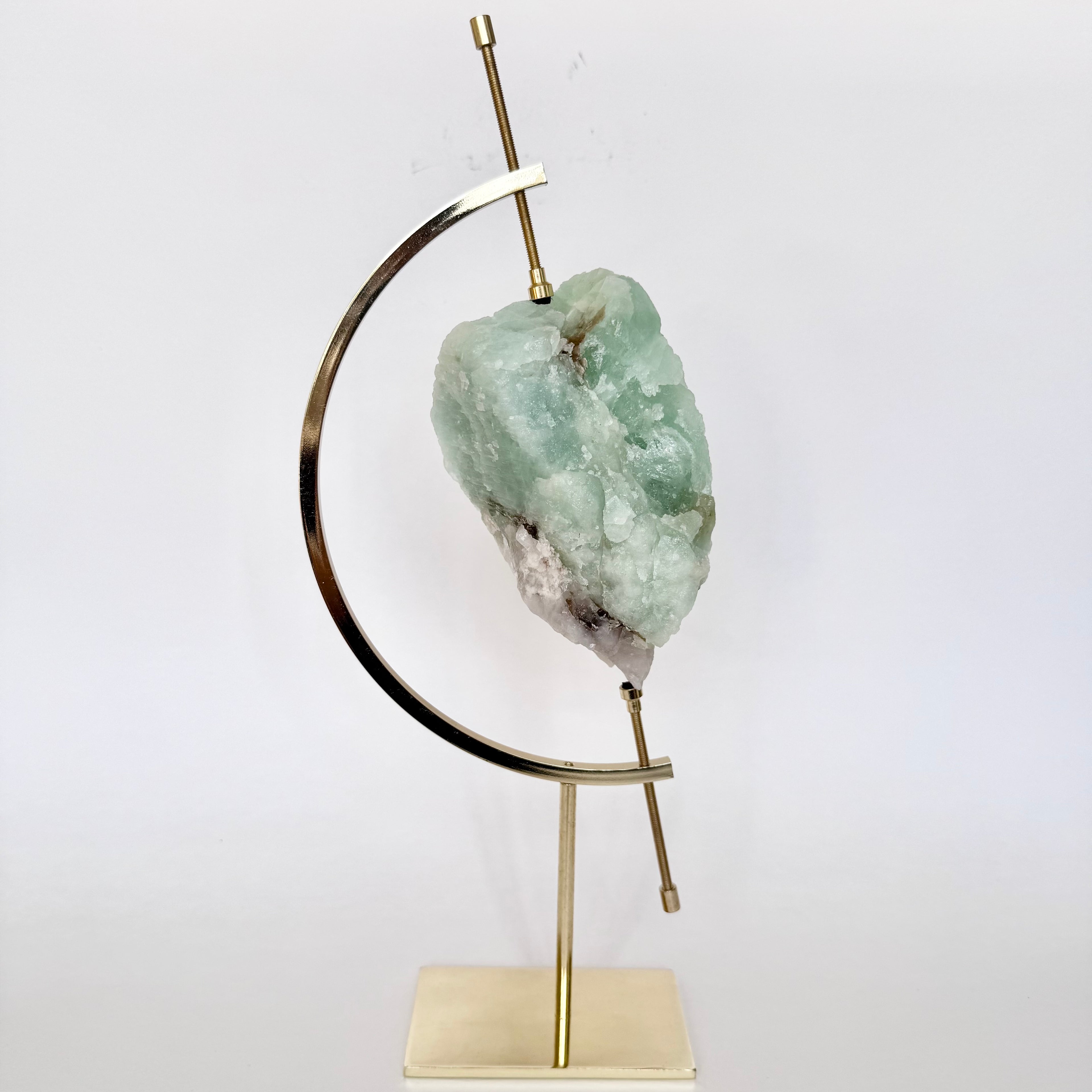 Aquamarine + Brass Arc Stand