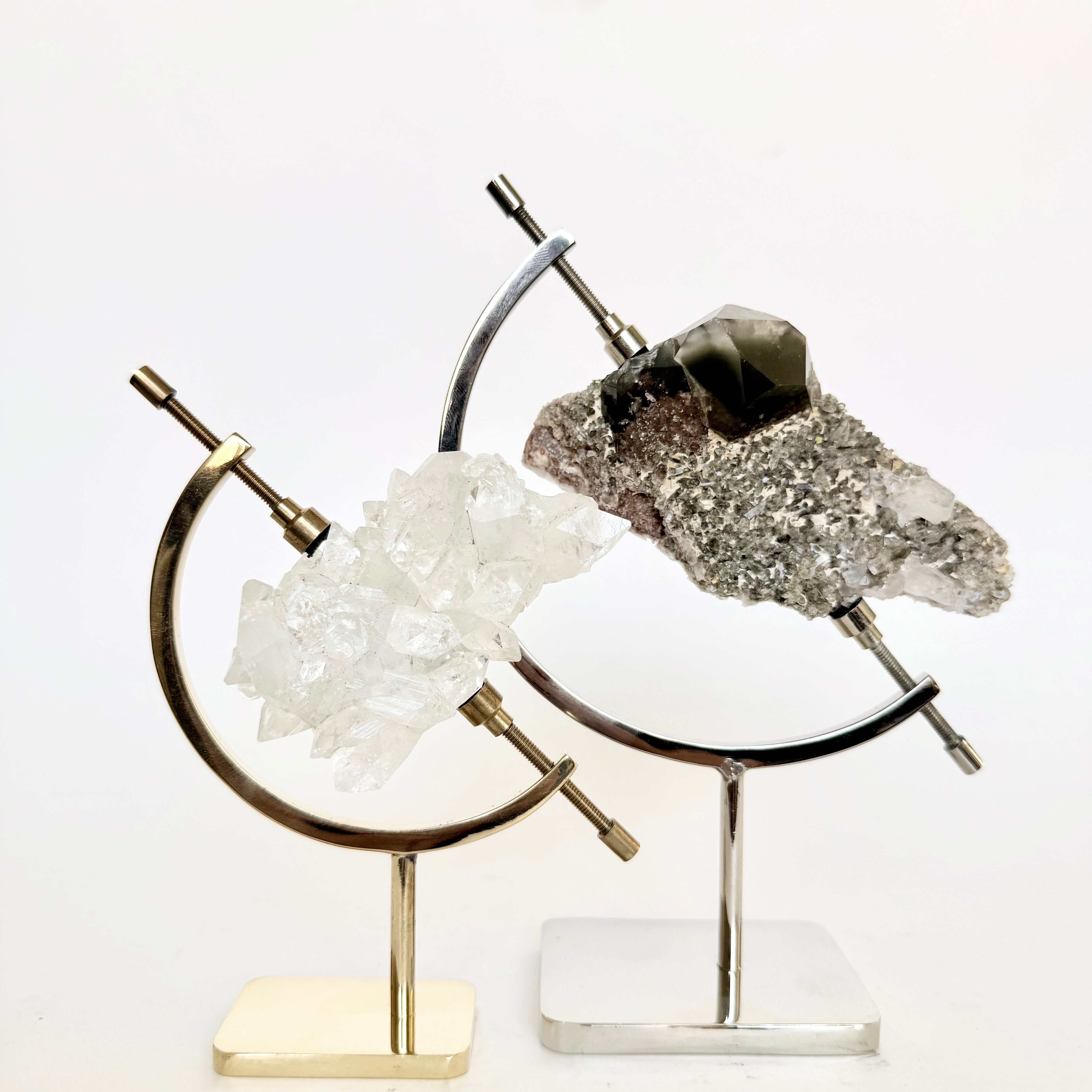 Smoky Quartz + Chrome Arc Stand
