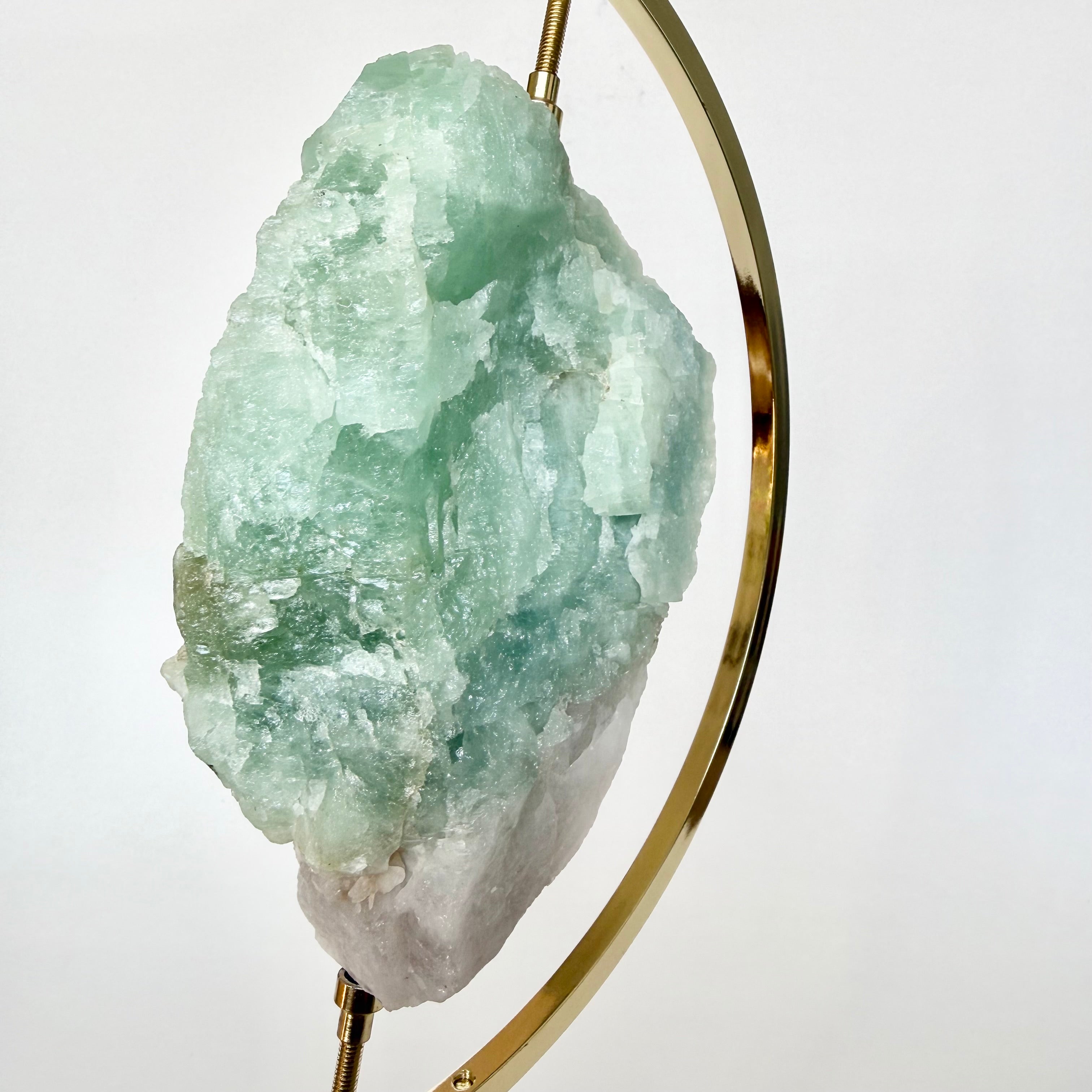 Aquamarine + Brass Arc Stand