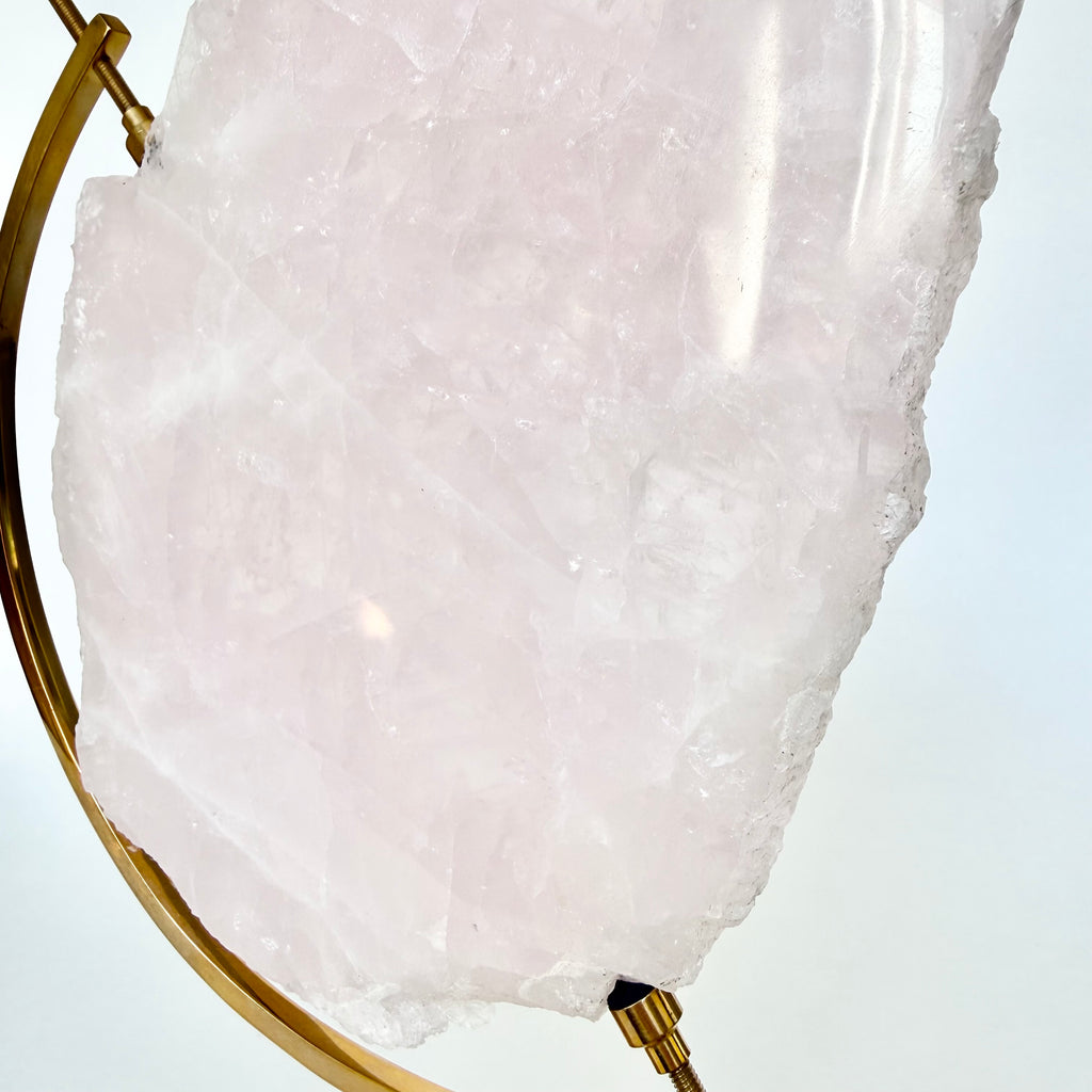 Rose Quartz + Brass Arc Stand