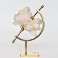Stilbite + Brass Arc Stand
