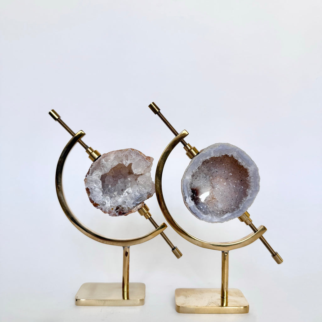 Geode + Brass Arc Stand