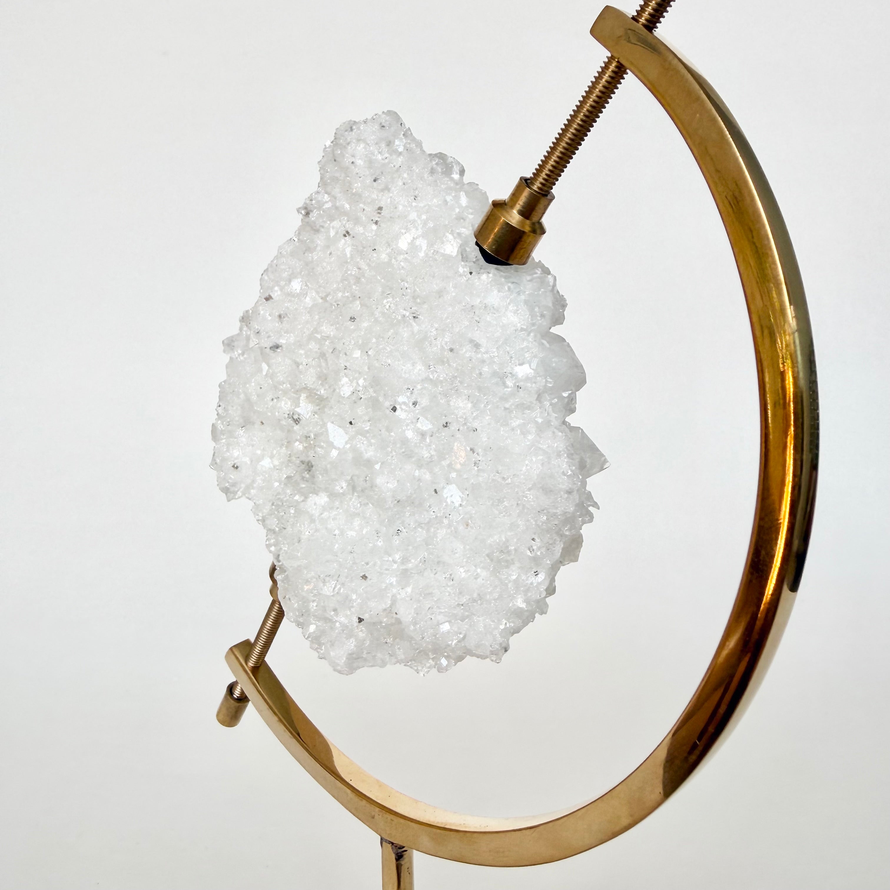 Calcite + Brass Arc Stand