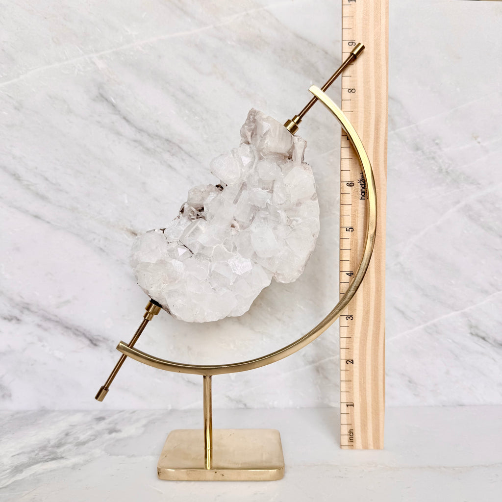 Apophyllite + Brass Arc Stand