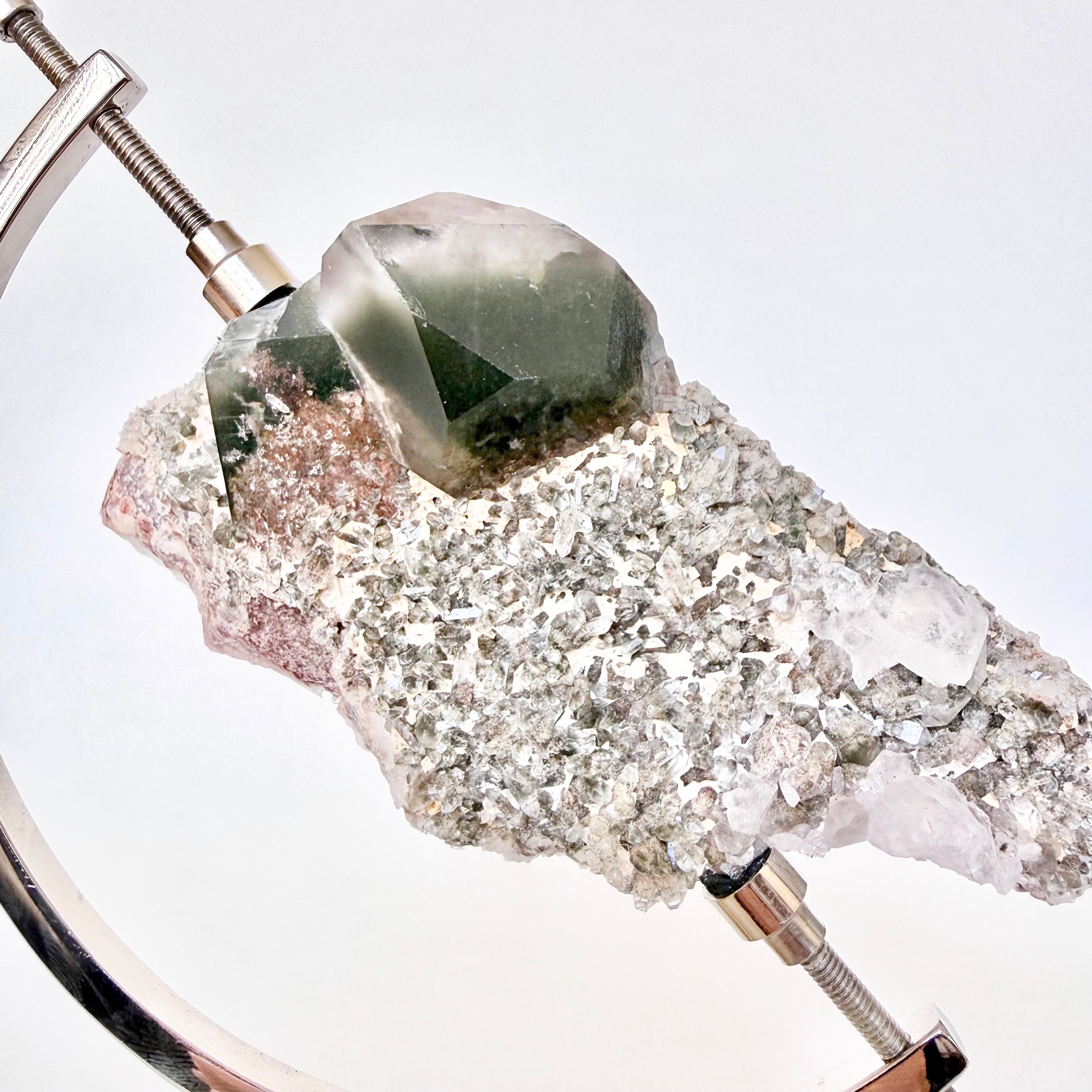 Smoky Quartz + Silver Arc Stand