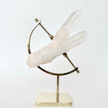 Clear Quartz + Brass Arc Stand