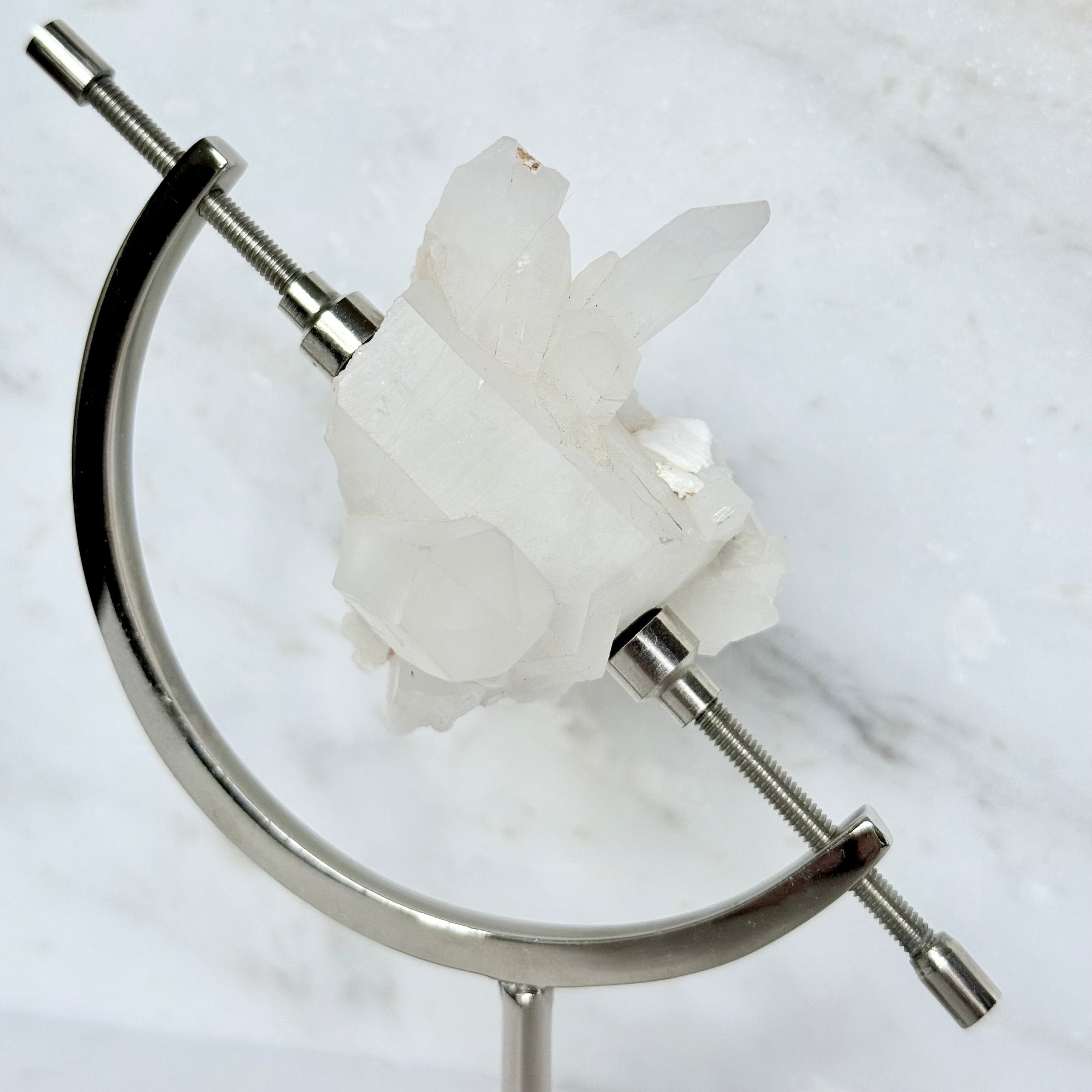 Clear Quartz + Chrome Arc Stand
