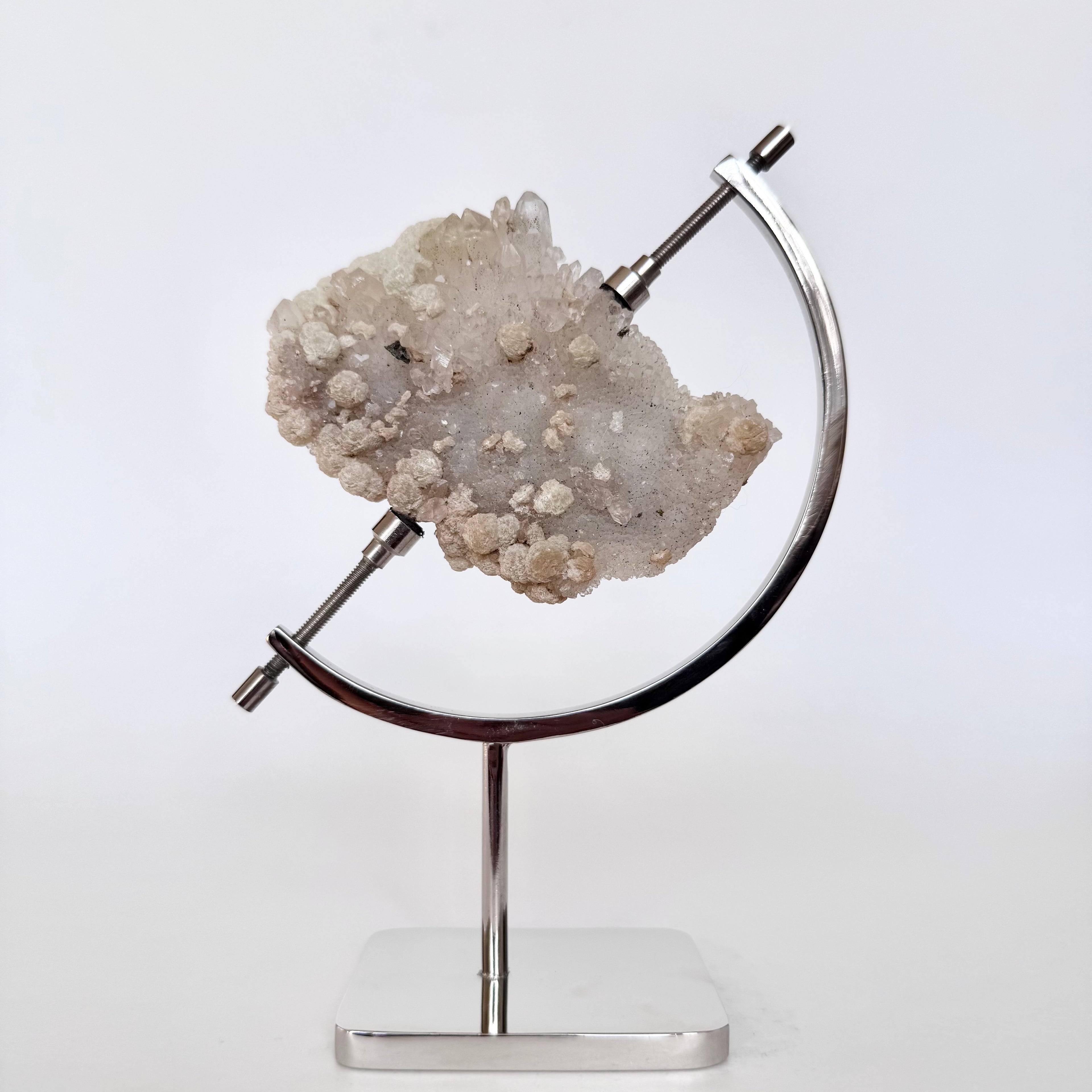 Calcite + Silver Arc Stand