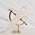 Clear Quartz + Brass Arc Stand