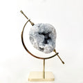 Celestite + Brass Arc Stand
