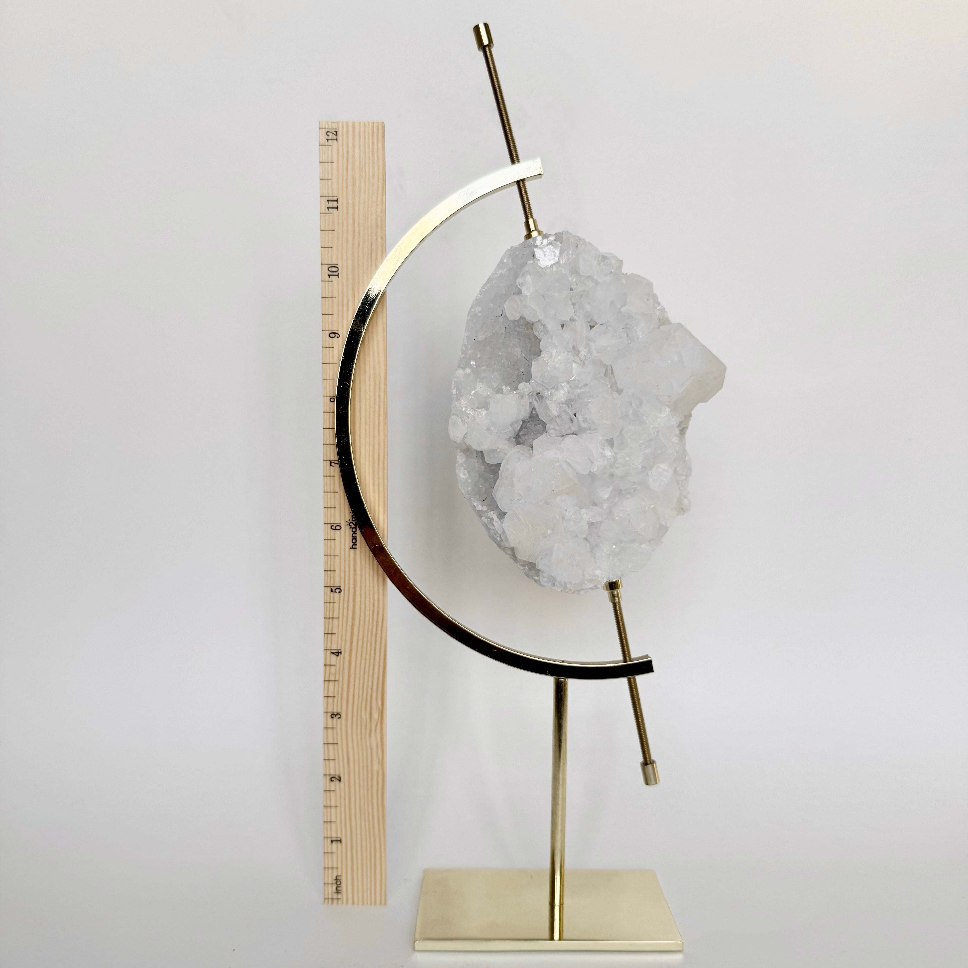 Apophyllite + Brass Arc Stand