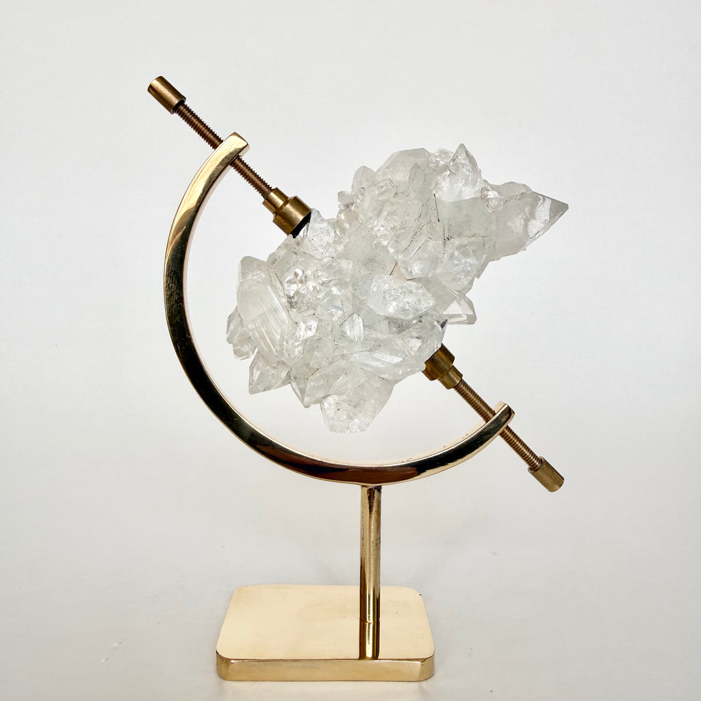 Apophyllite + Brass Arc Stand