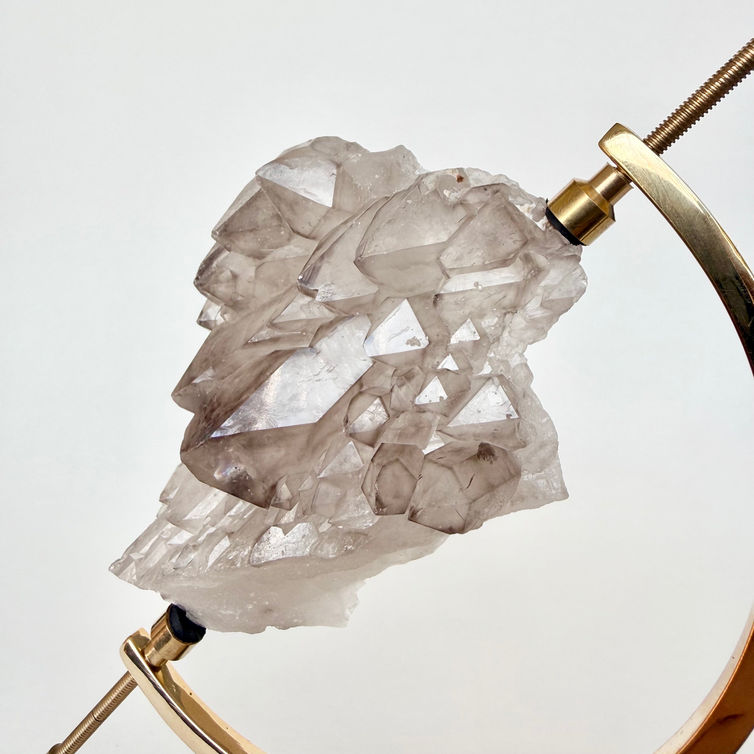 Smoky Quartz + Brass Arc Stand