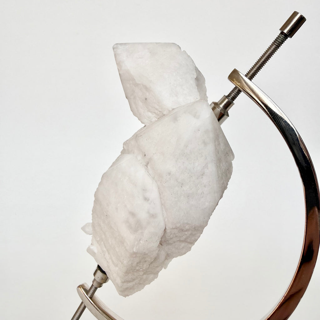 Milky Quartz + Chrome Arc Stand