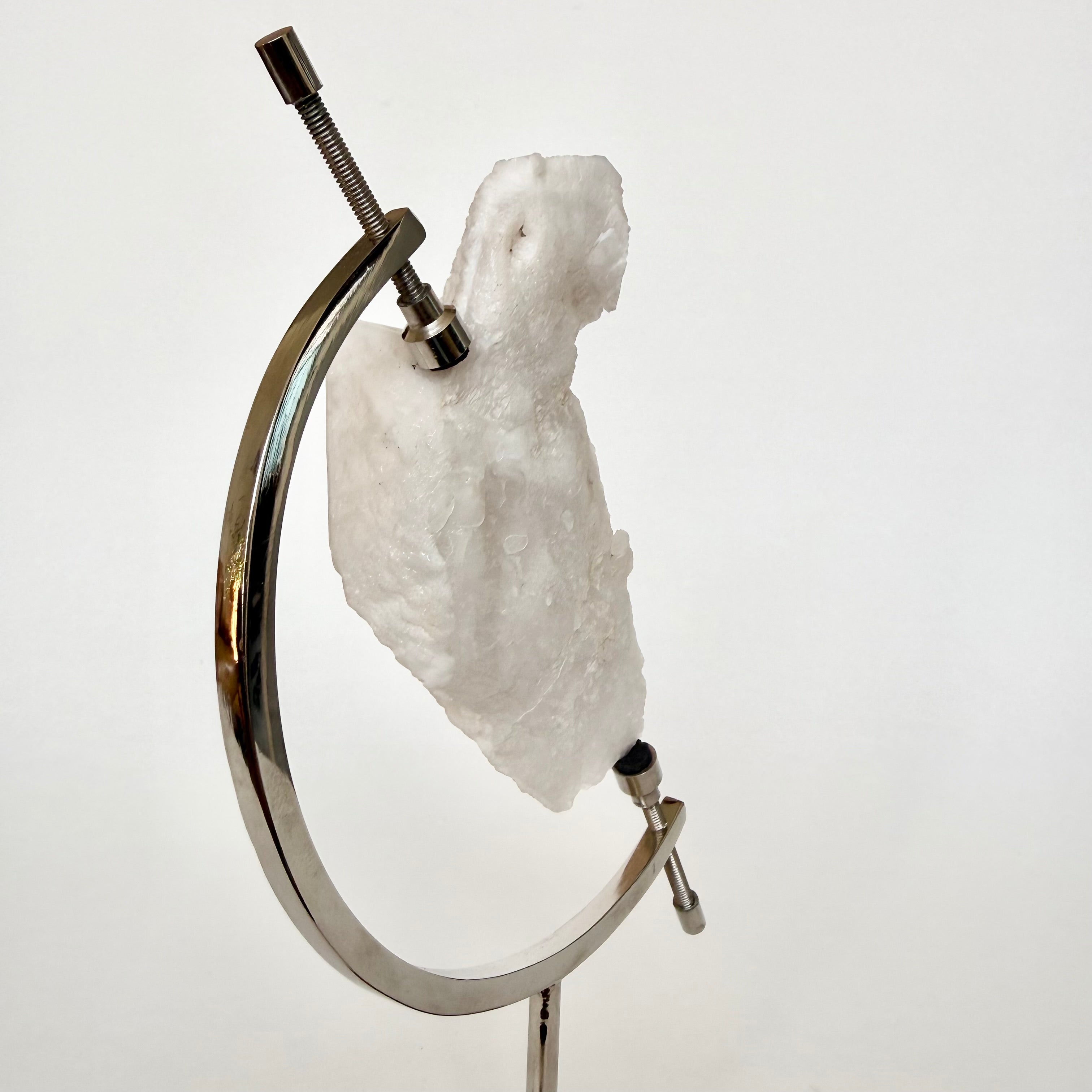 Milky Quartz + Silver Arc Stand