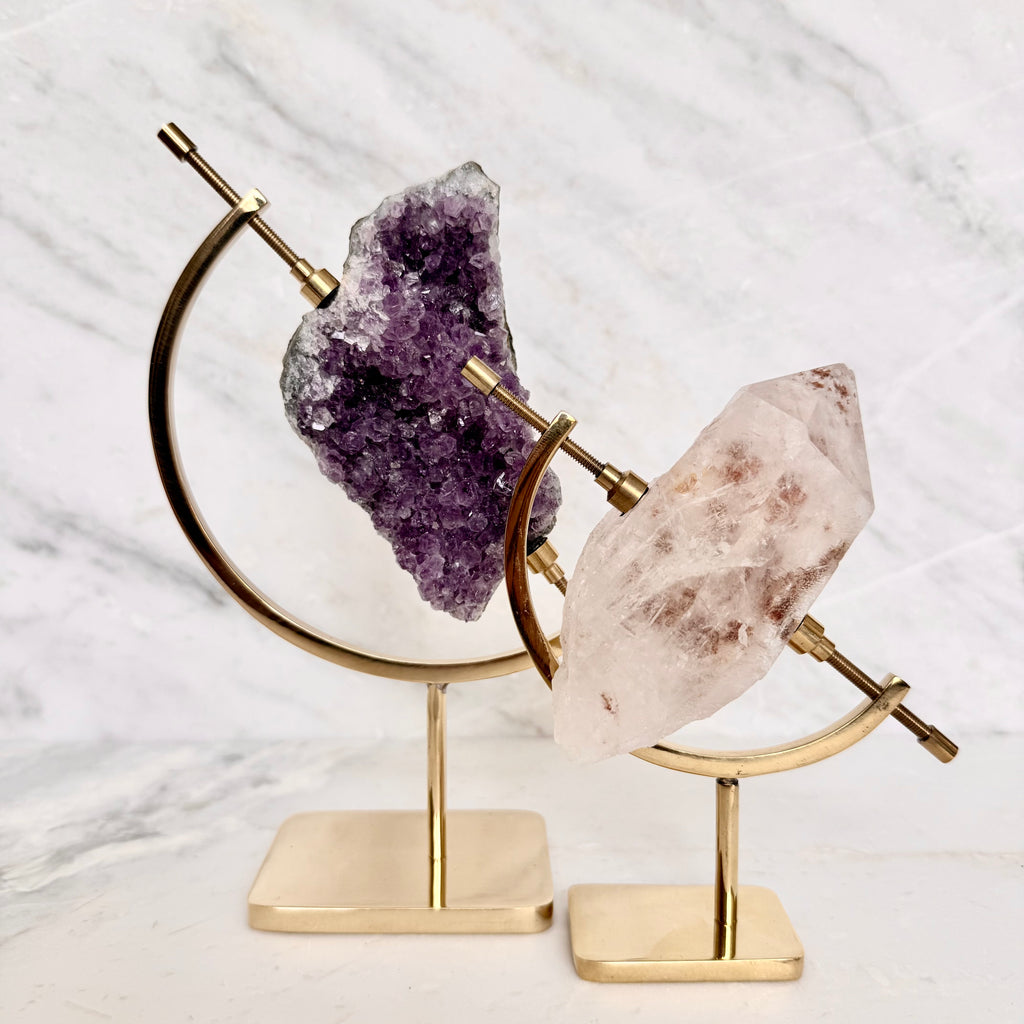 Amethyst + Brass Arc Stand