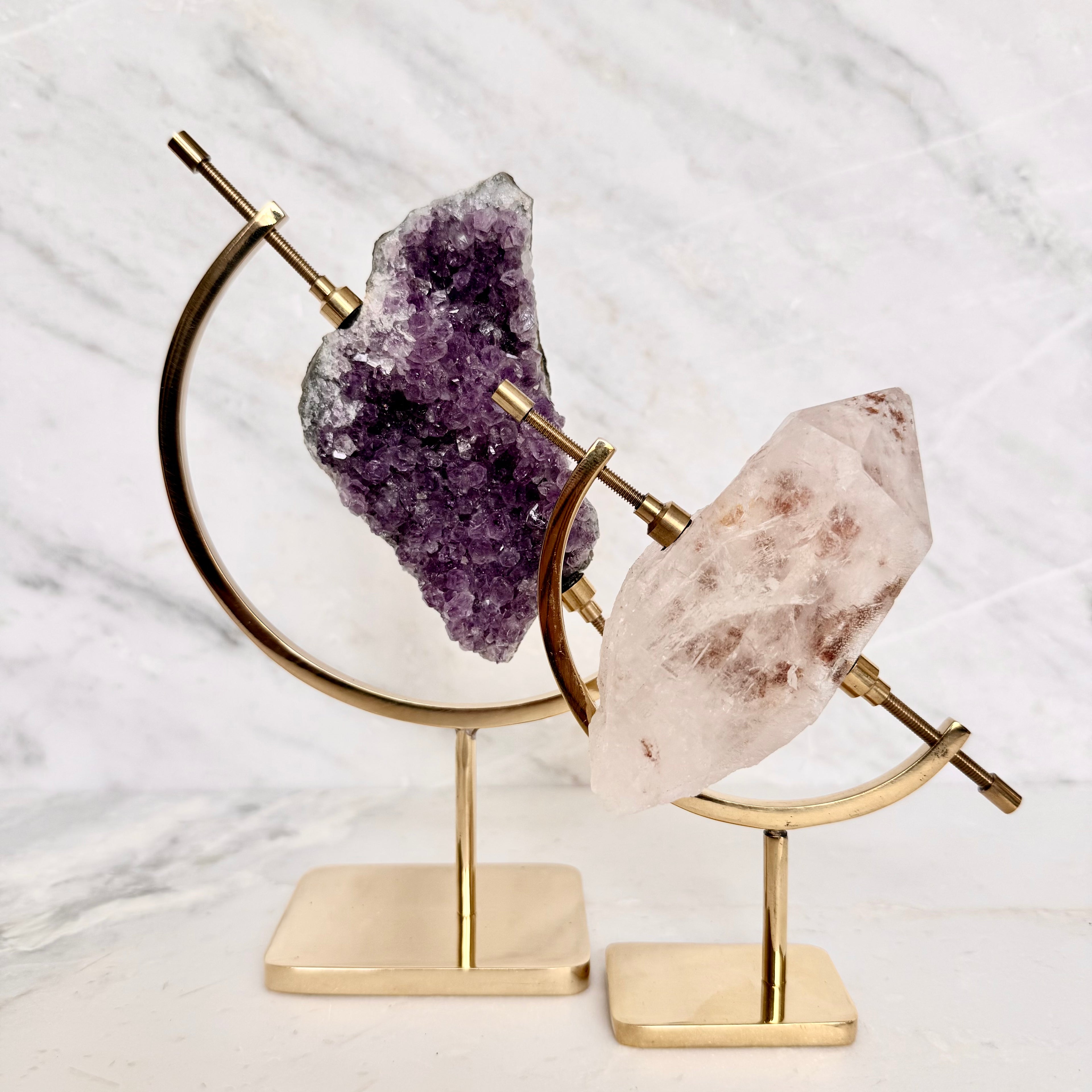 Amethyst + Brass Arc Stand
