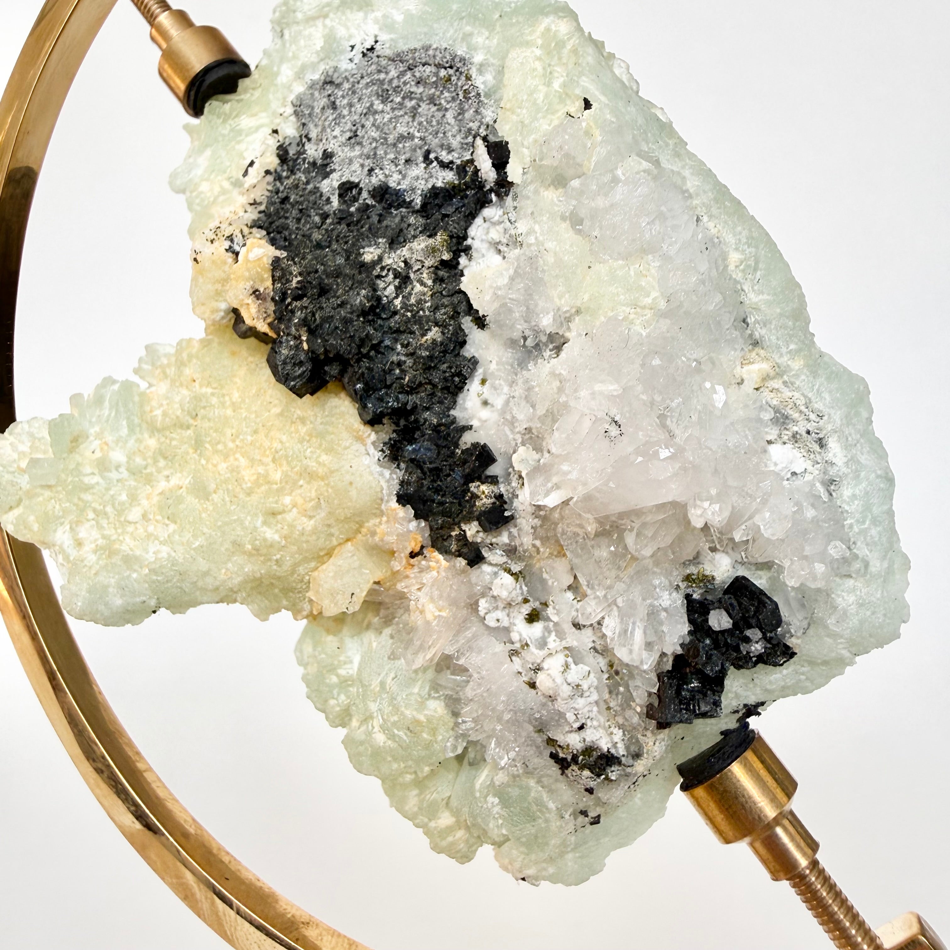 Green Tourmaline + Brass Arc Stand