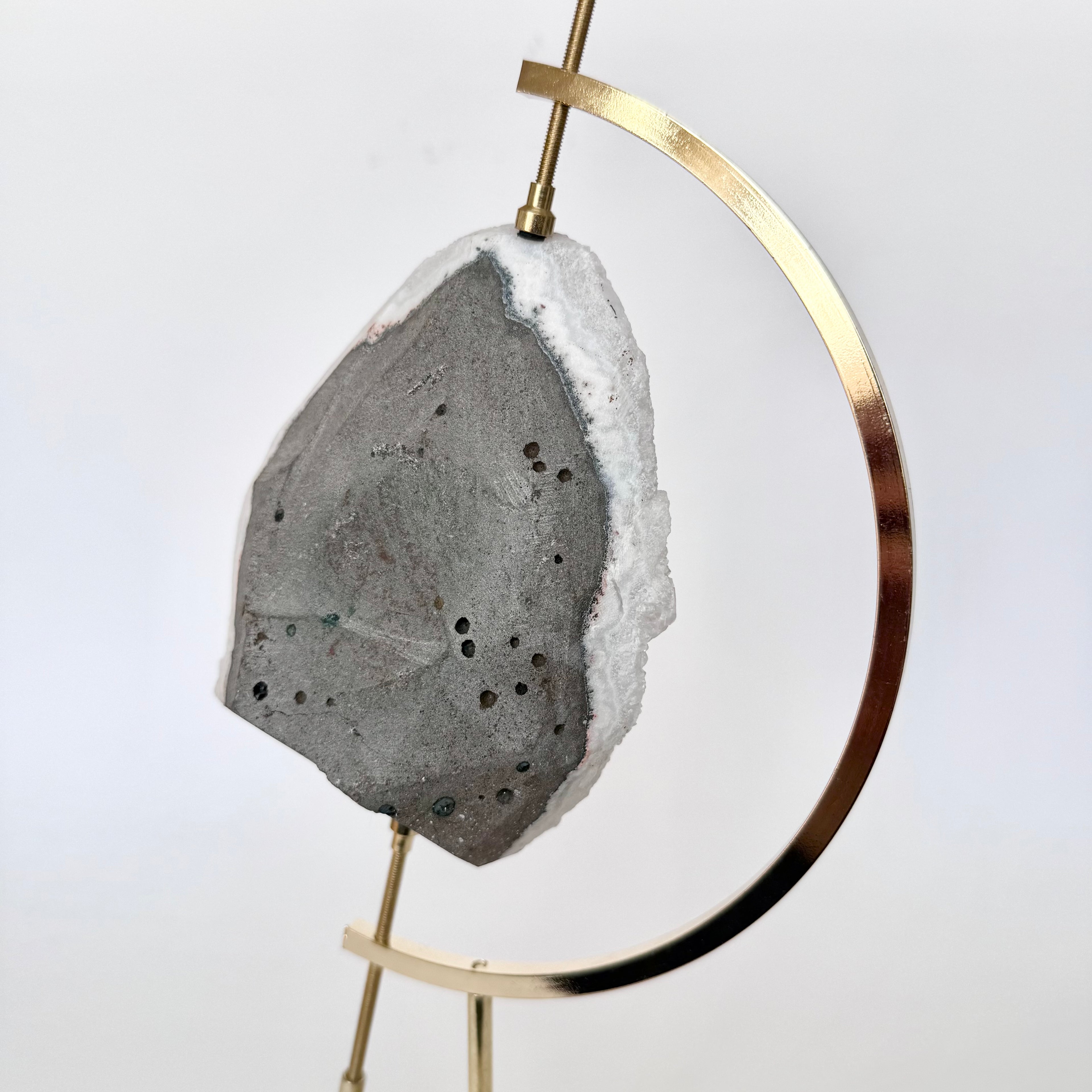 Apophyllite + Brass Arc Stand