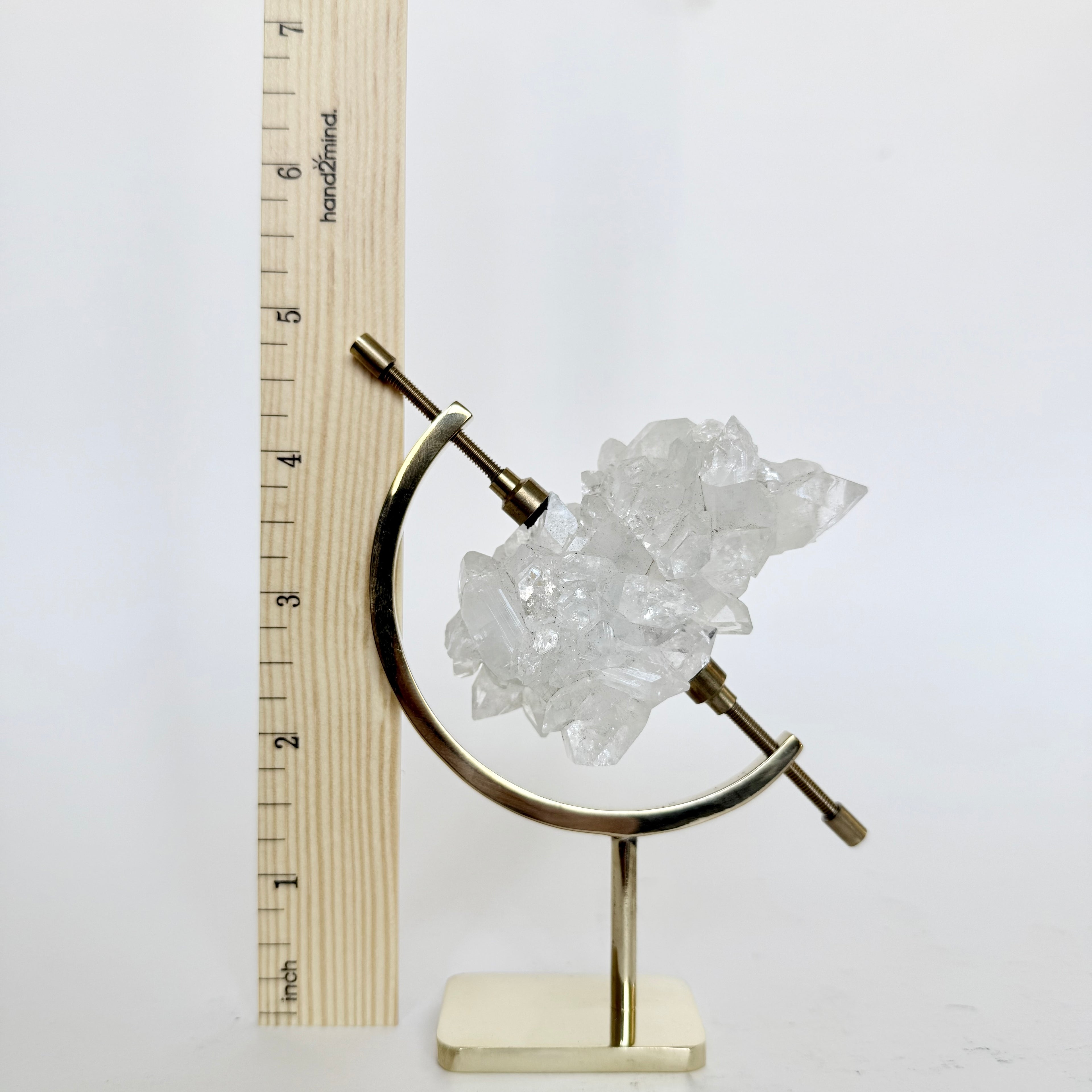 Apophyllite + Brass Arc Stand