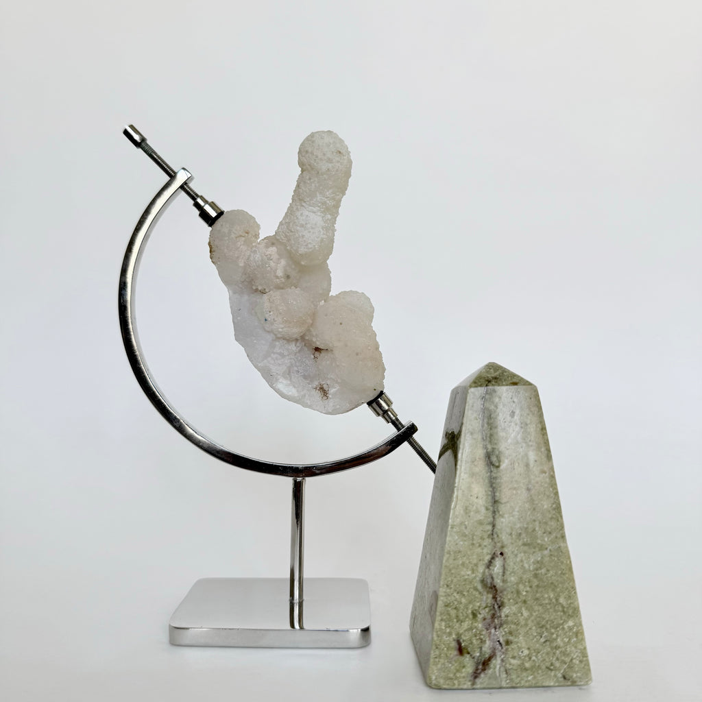 Chalcedony Quartz + Chrome Arc Stand