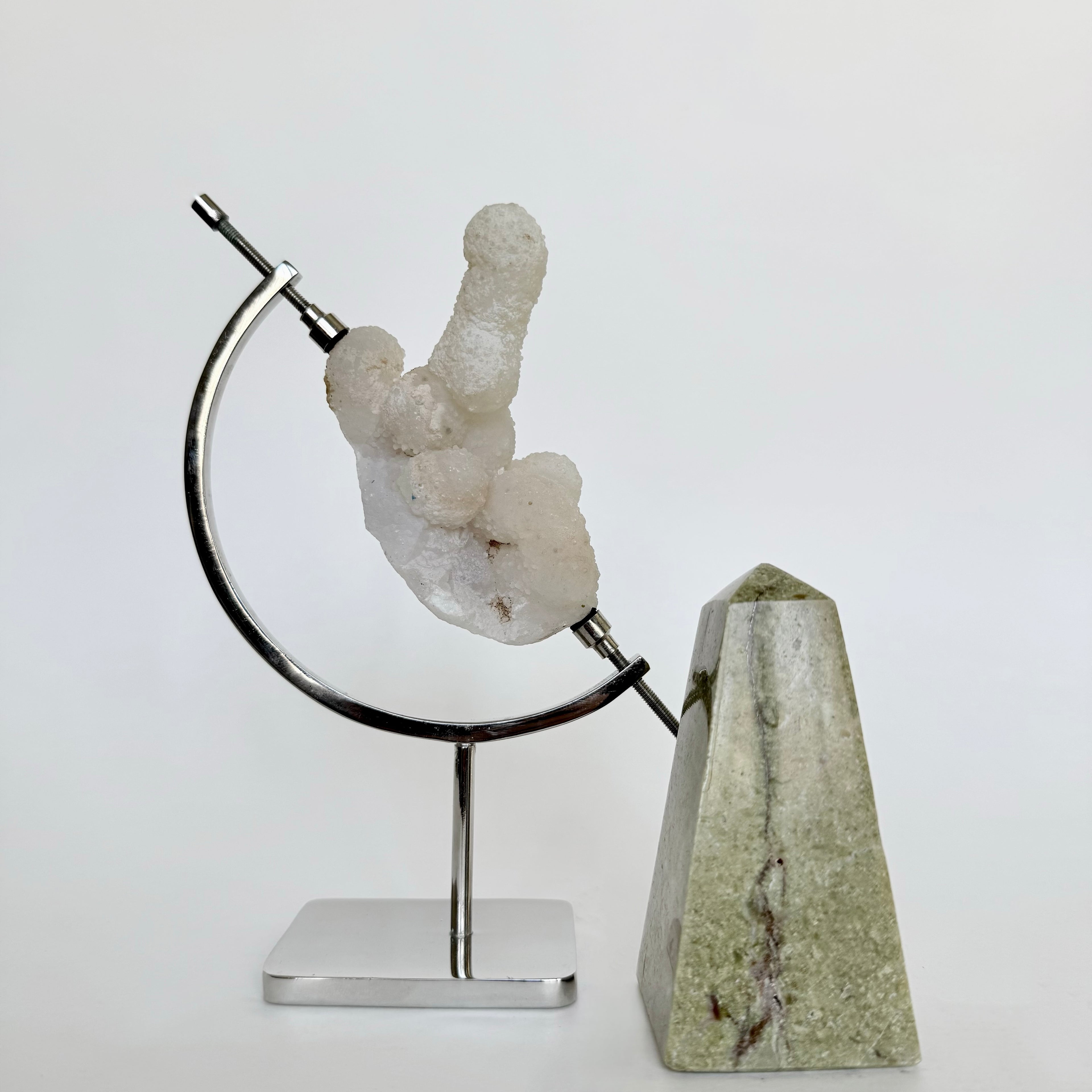Chalcedony Quartz + Chrome Arc Stand