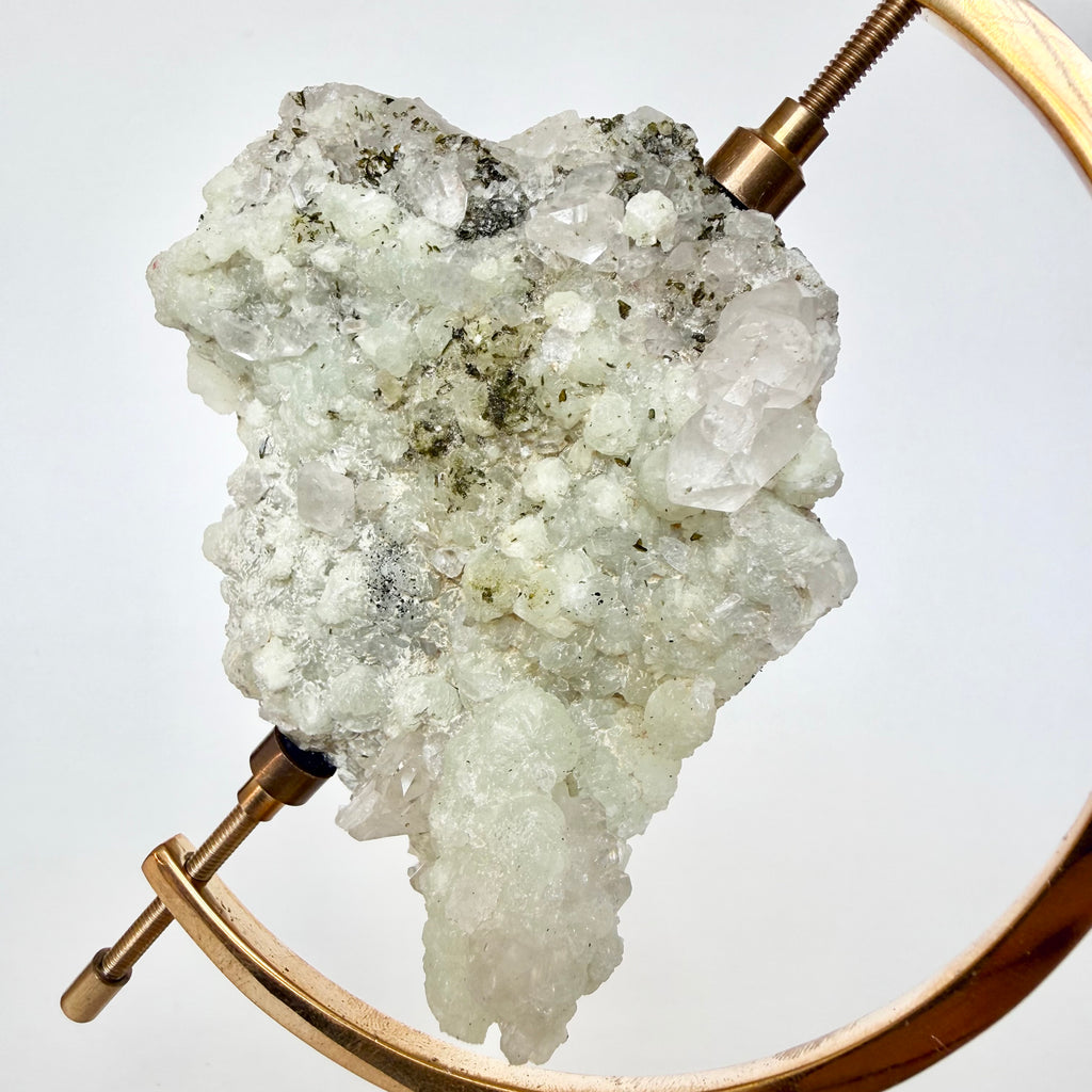 Green Tourmaline + Brass Arc Stand