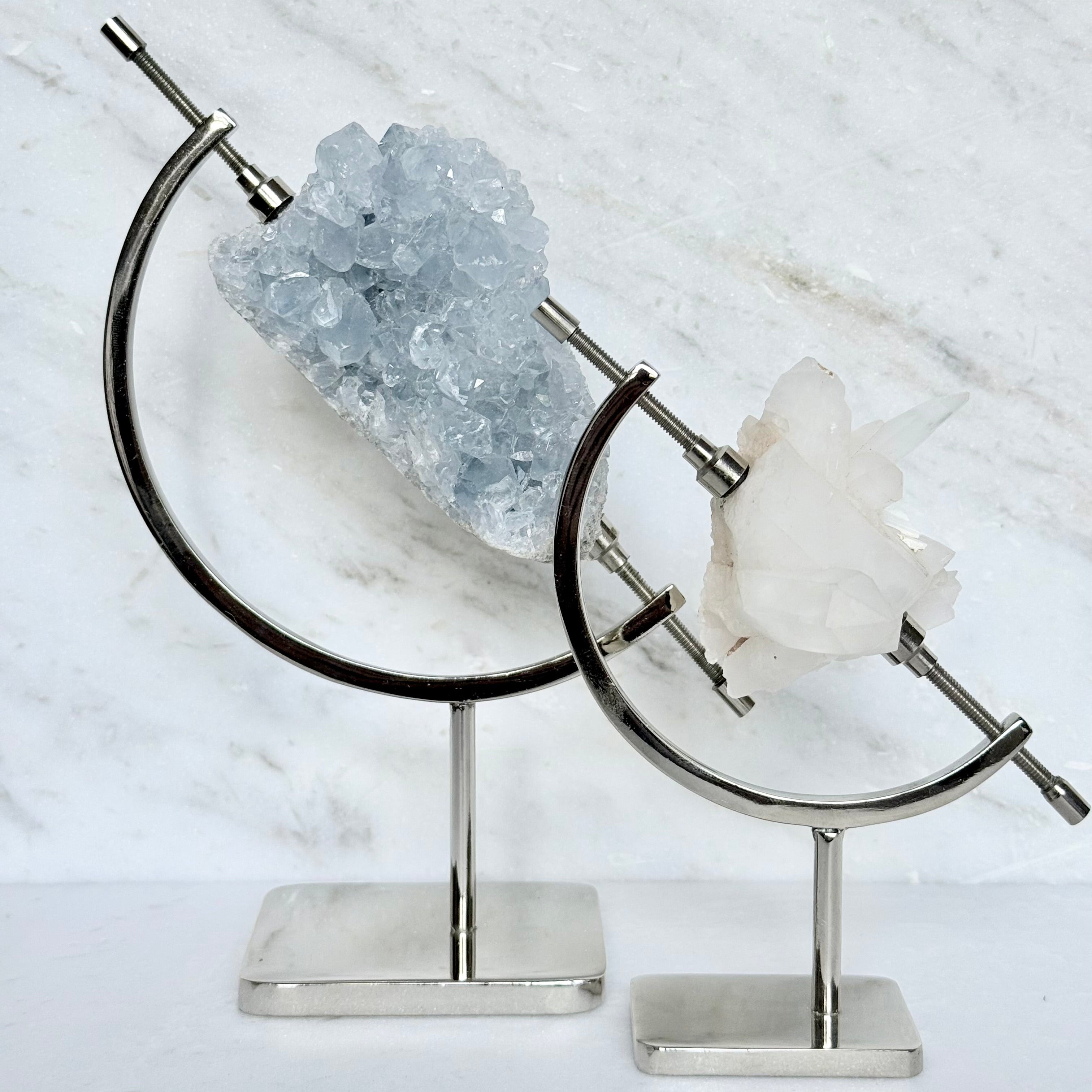 Clear Quartz + Chrome Arc Stand