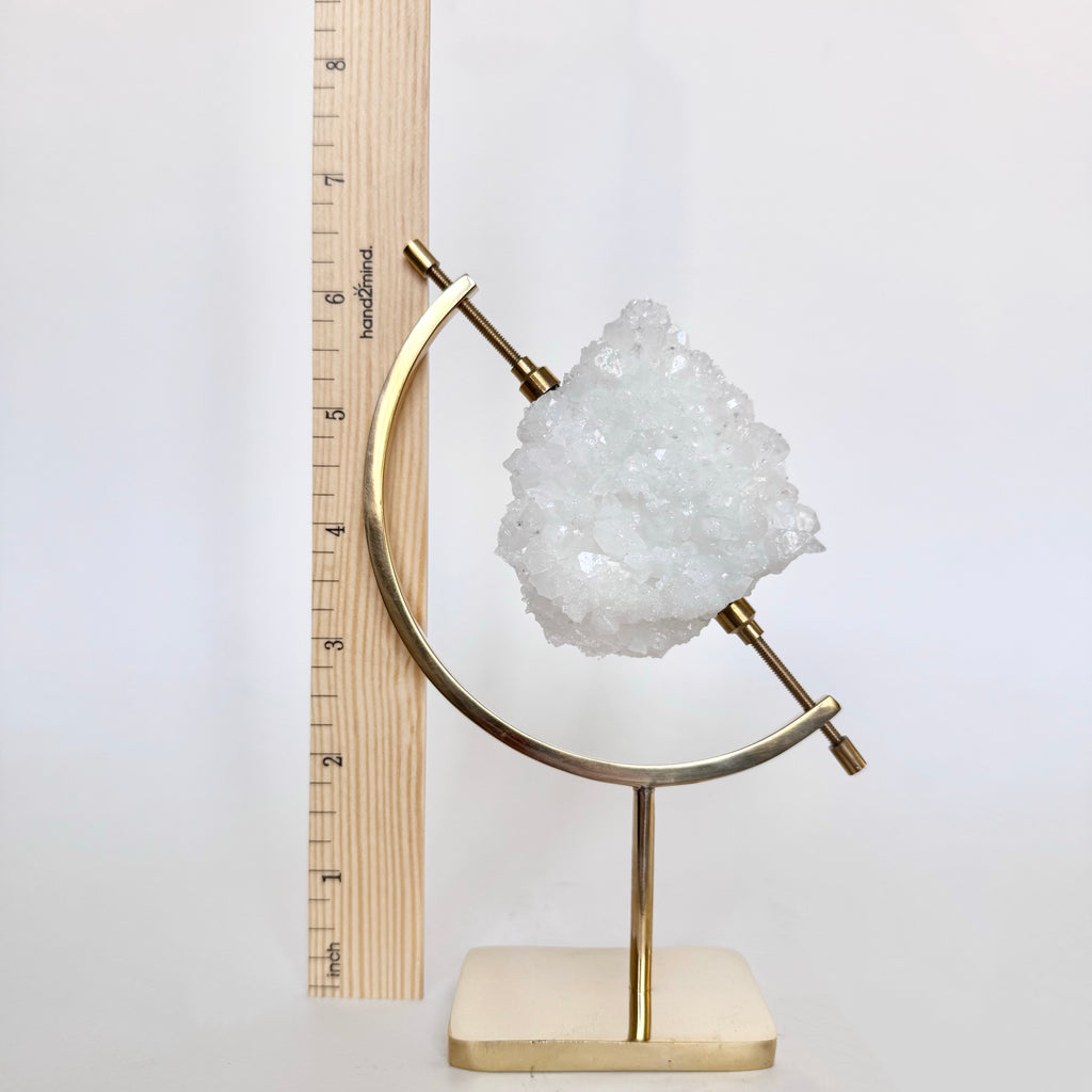 Calcite + Brass Arc Stand