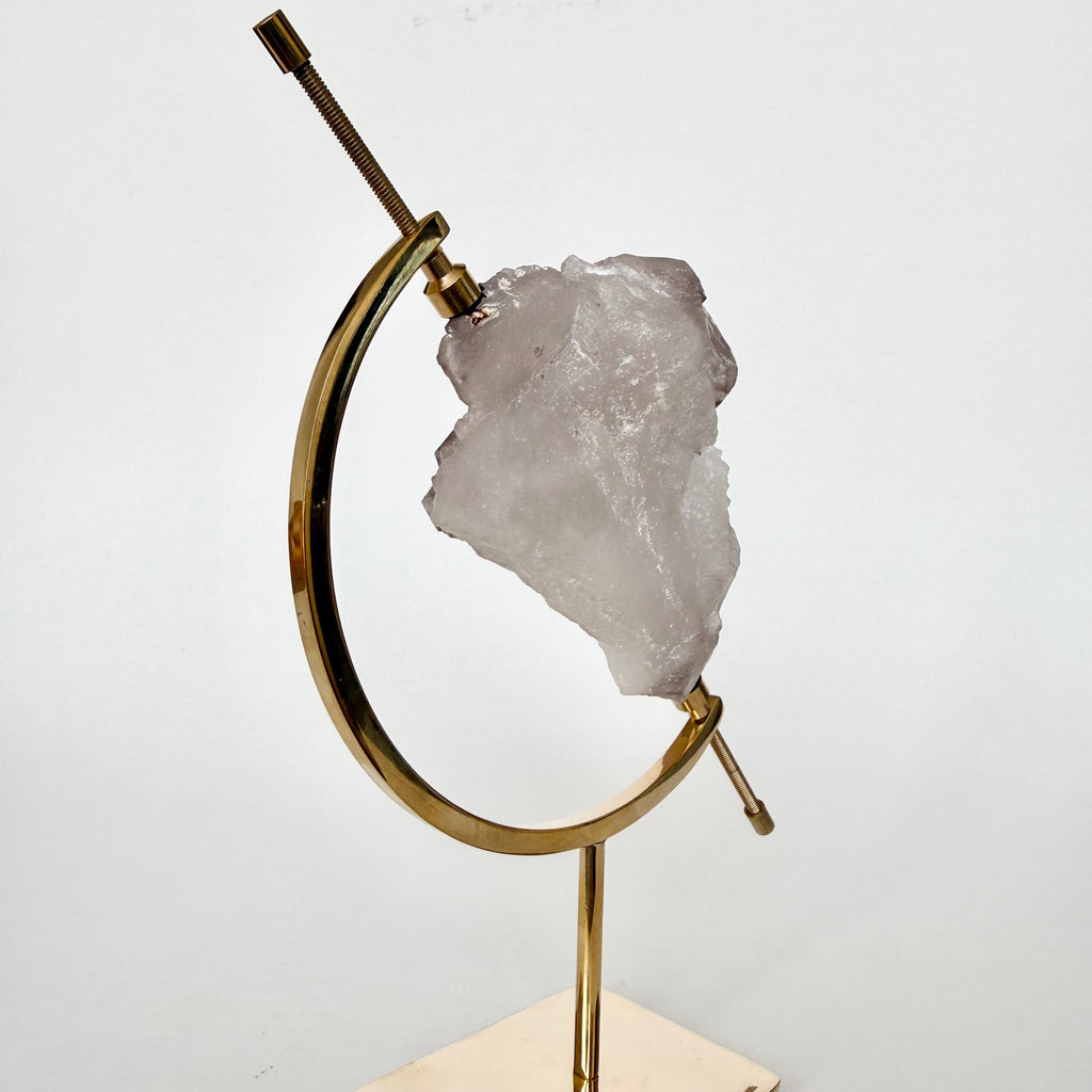 Smoky Quartz + Brass Arc Stand