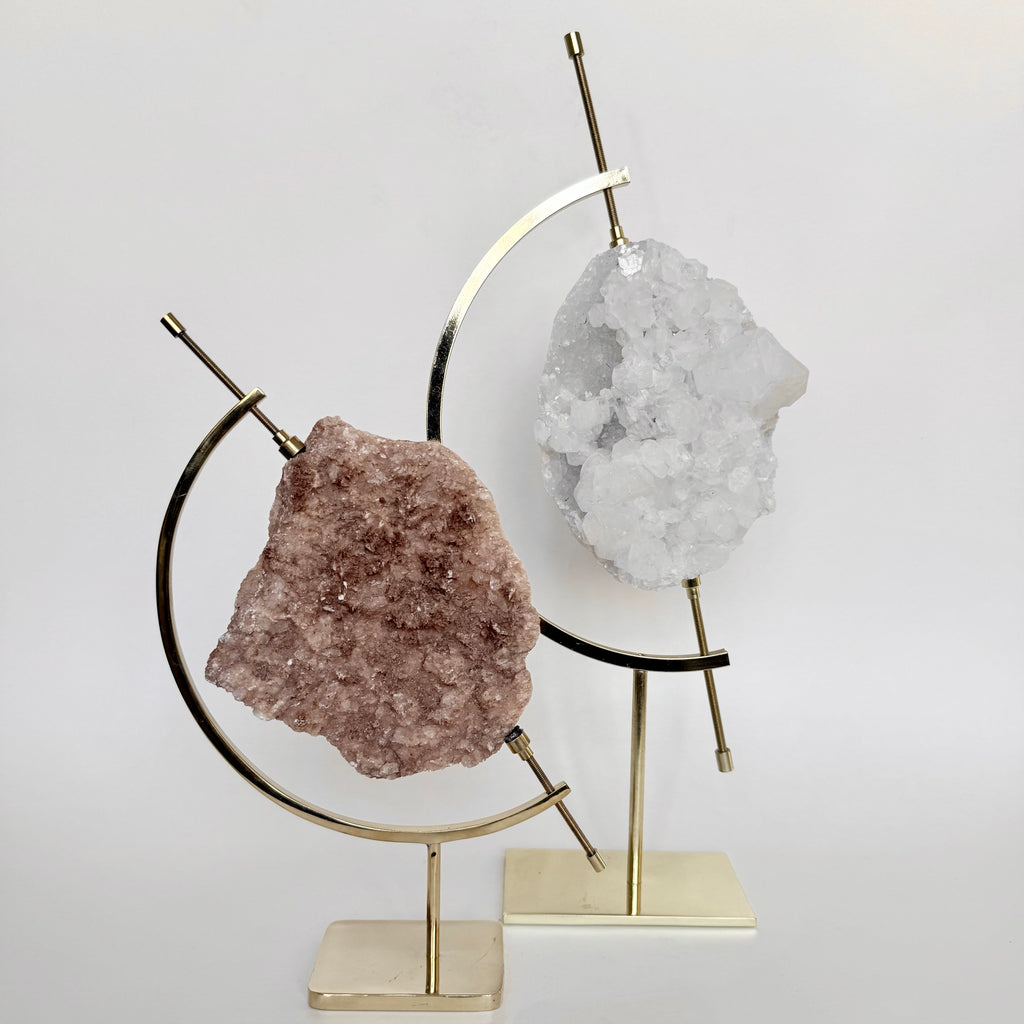 Apophyllite + Brass Arc Stand