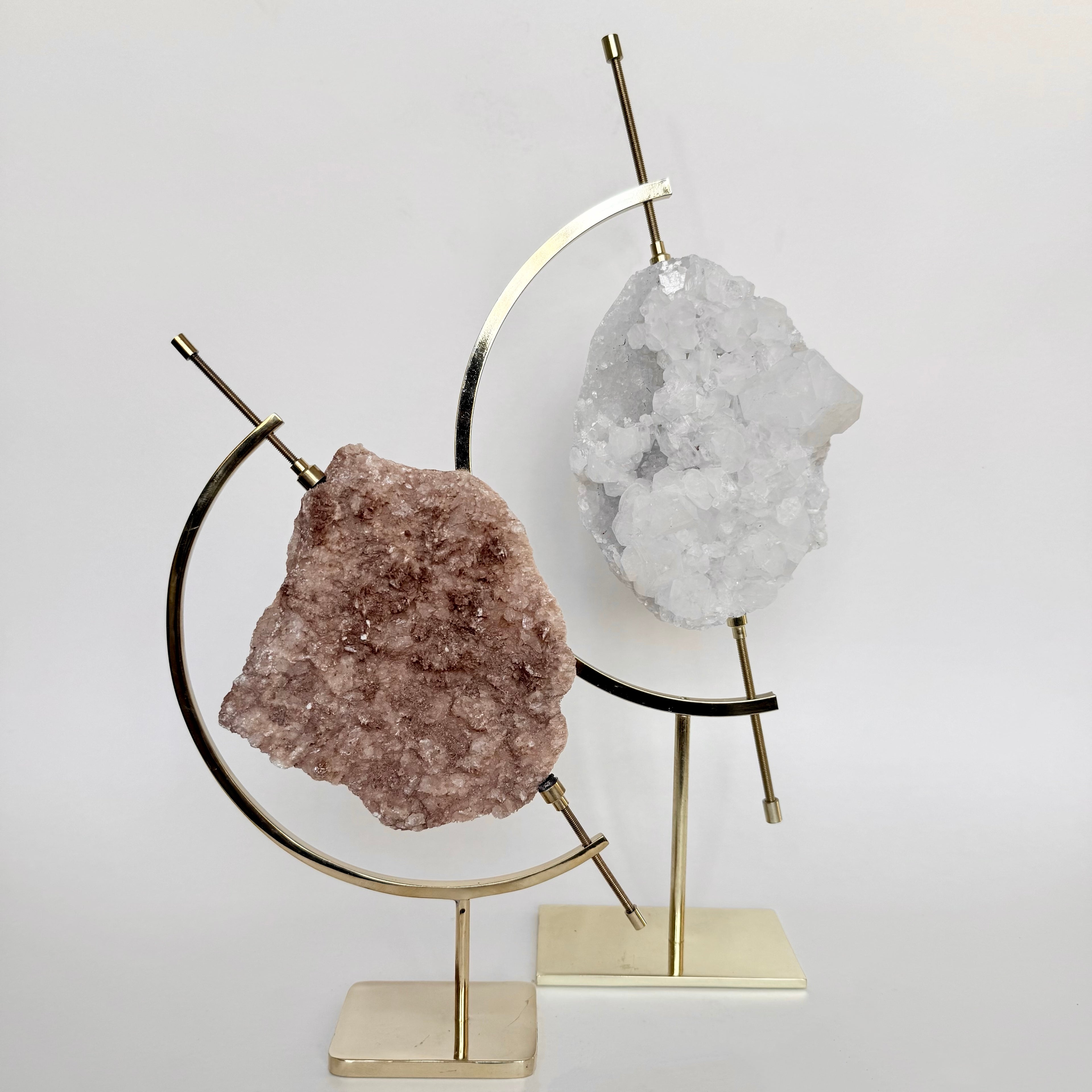 Apophyllite + Brass Arc Stand