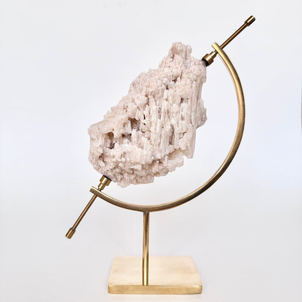 Beryllonite + Brass Arc Stand