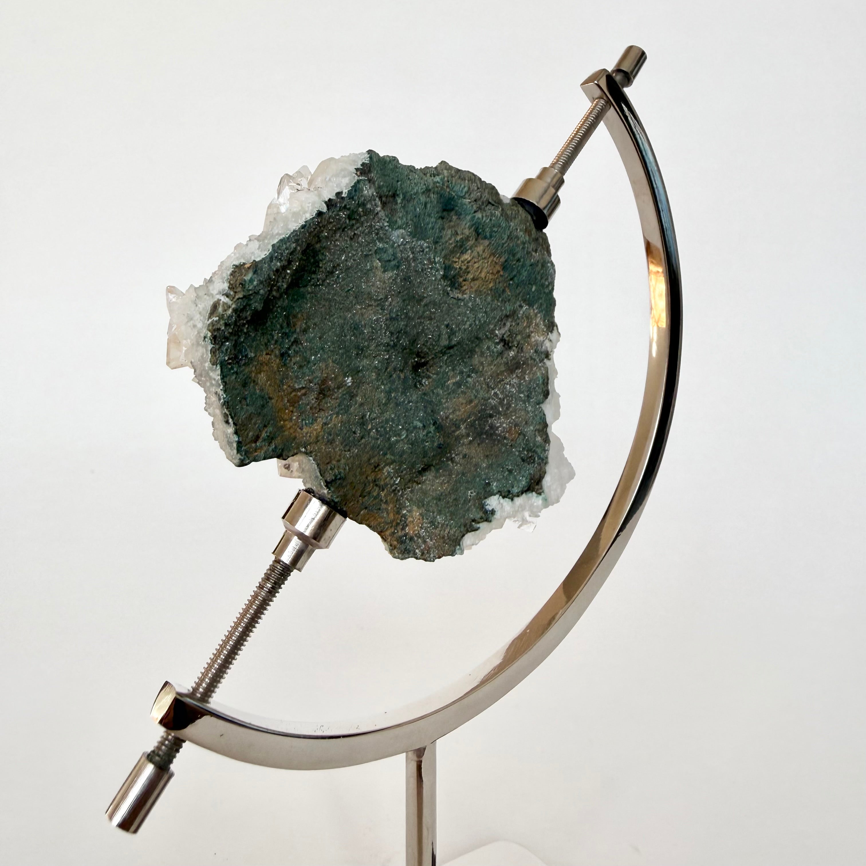 Apophyllite + Silver Arc Stand