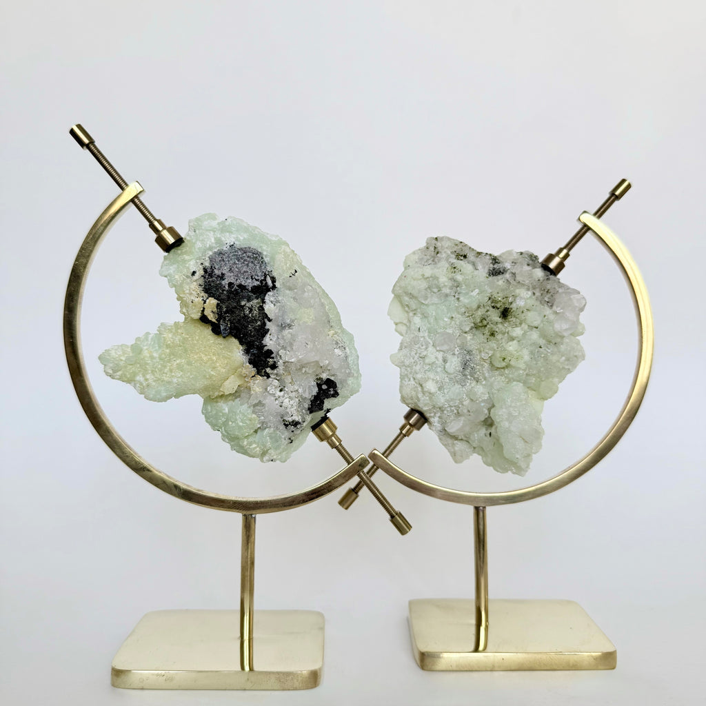 Green Tourmaline + Brass Arc Stand