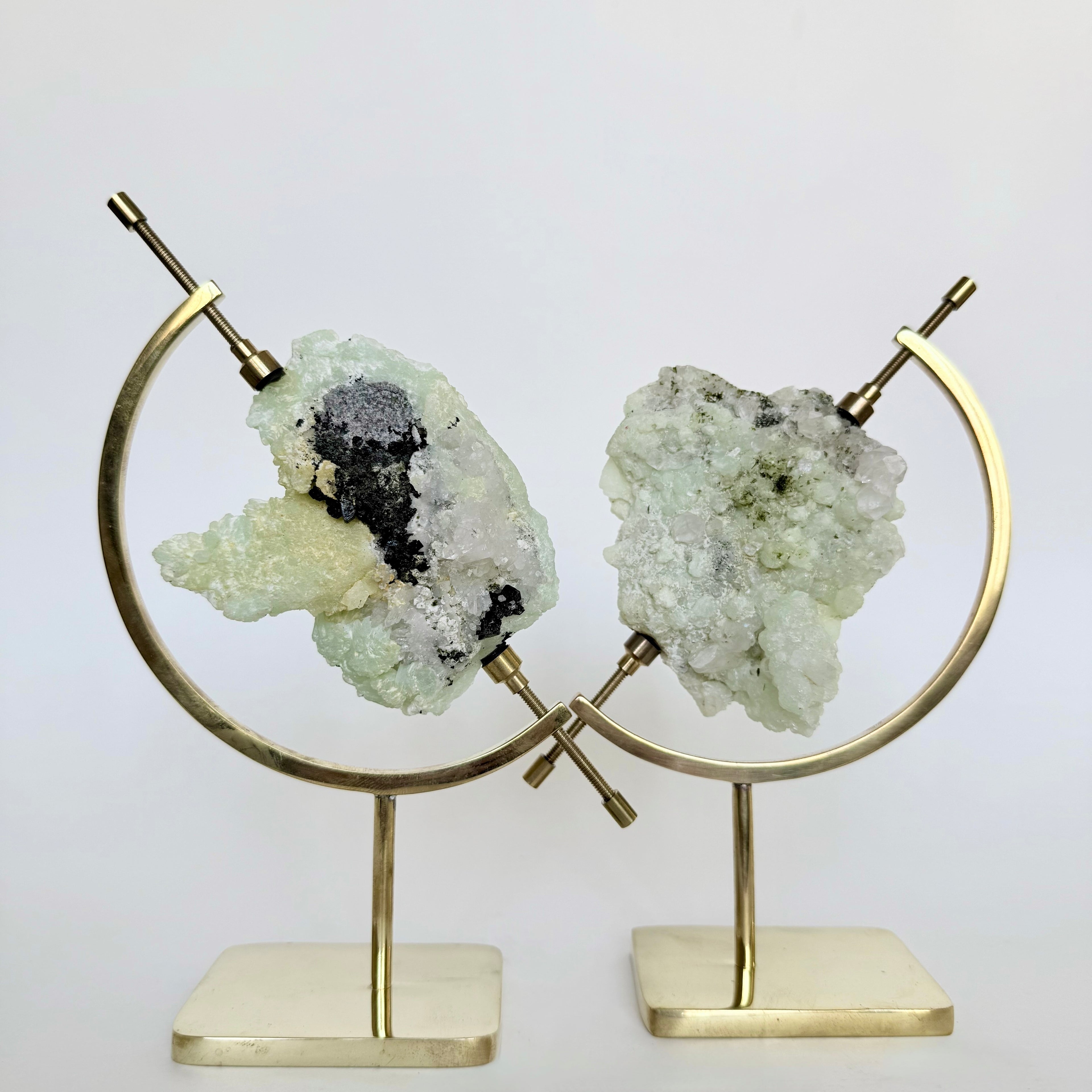 Green Tourmaline + Brass Arc Stand