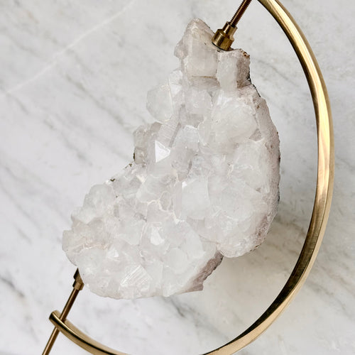 Apophyllite + Brass Arc Stand