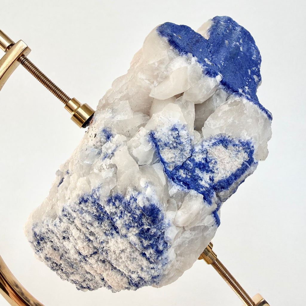 Blue Kyanite + Brass Arc Stand
