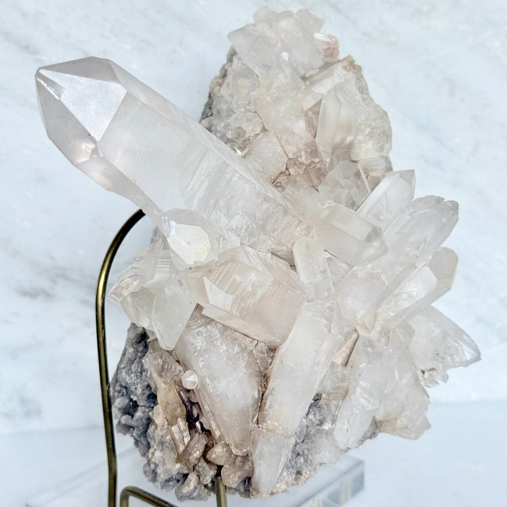 Clear Quartz + Acrylic/Brass Stand