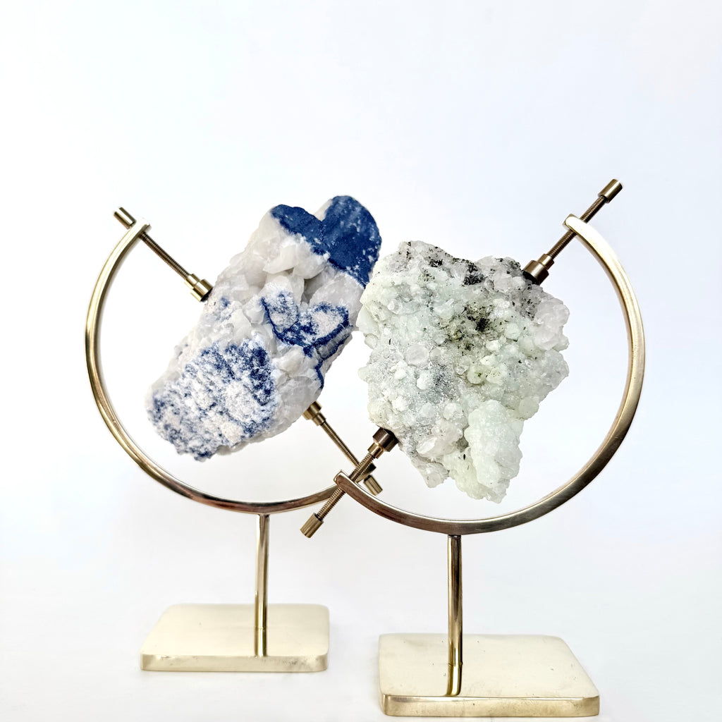 Blue Kyanite + Brass Arc Stand