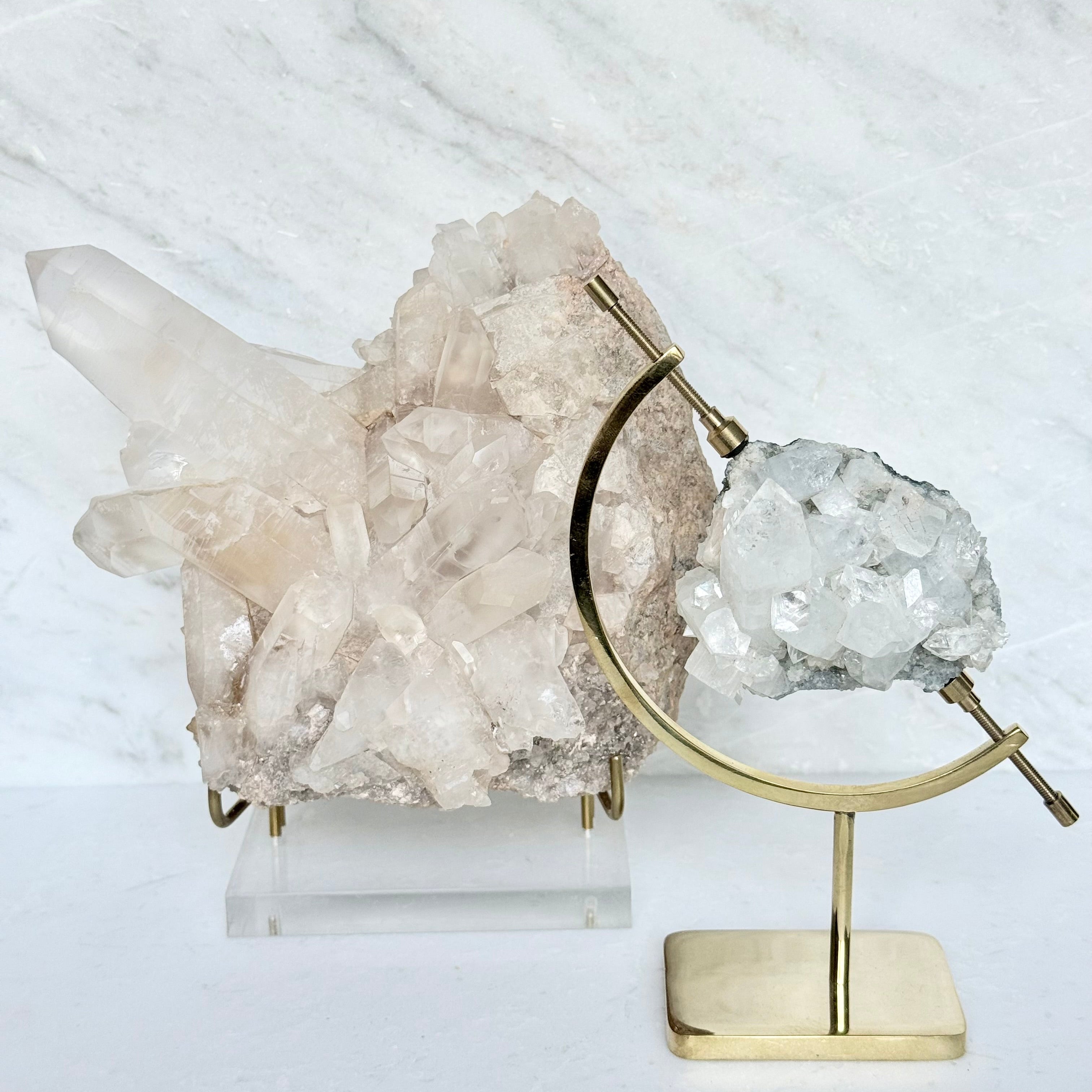 Clear Quartz + Acrylic/Brass Stand