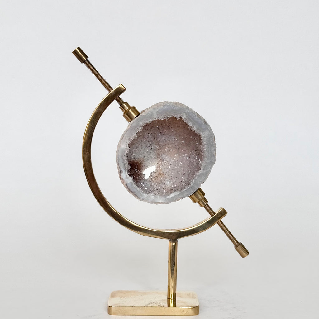 Geode + Brass Arc Stand